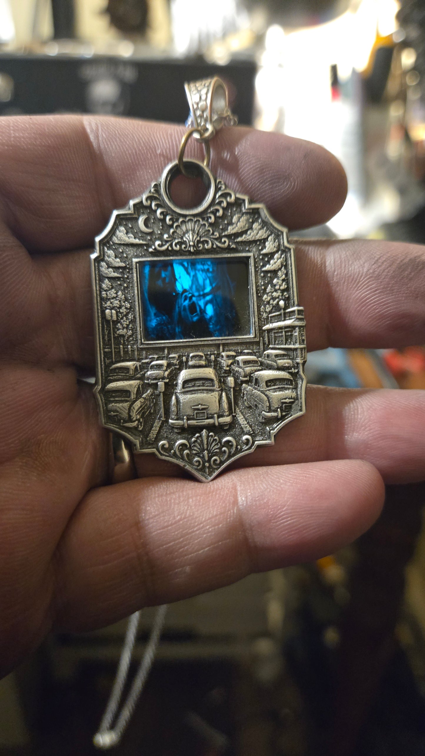 Custom Drive-In Theater Pendant – Real Halloween II 35mm Film Cell