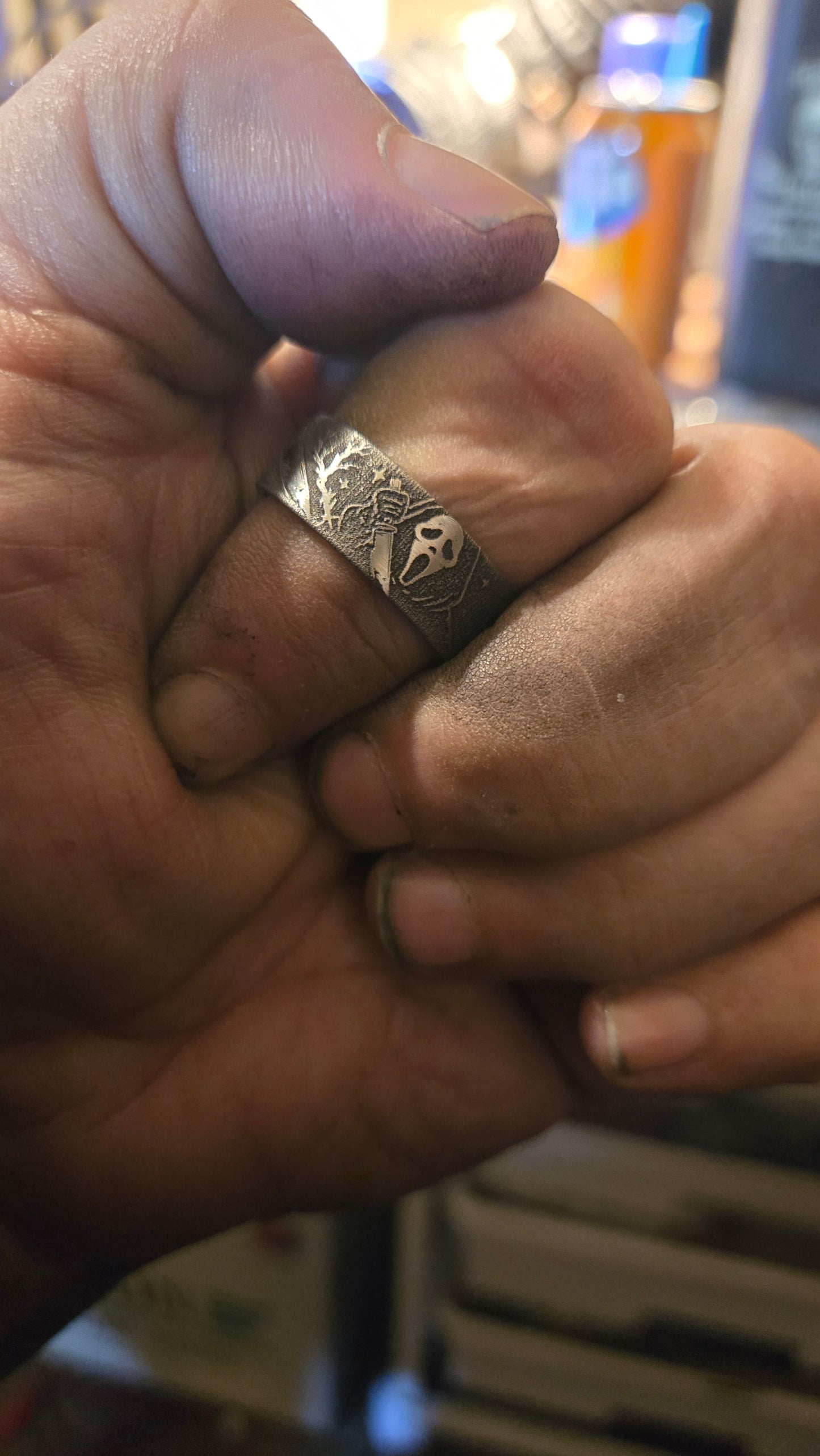 Ghostface “What’s Your Favorite Scary Movie?” Horror Ring – Handmade 316L Stainless Steel Ring Pre-order for next weeks batch
