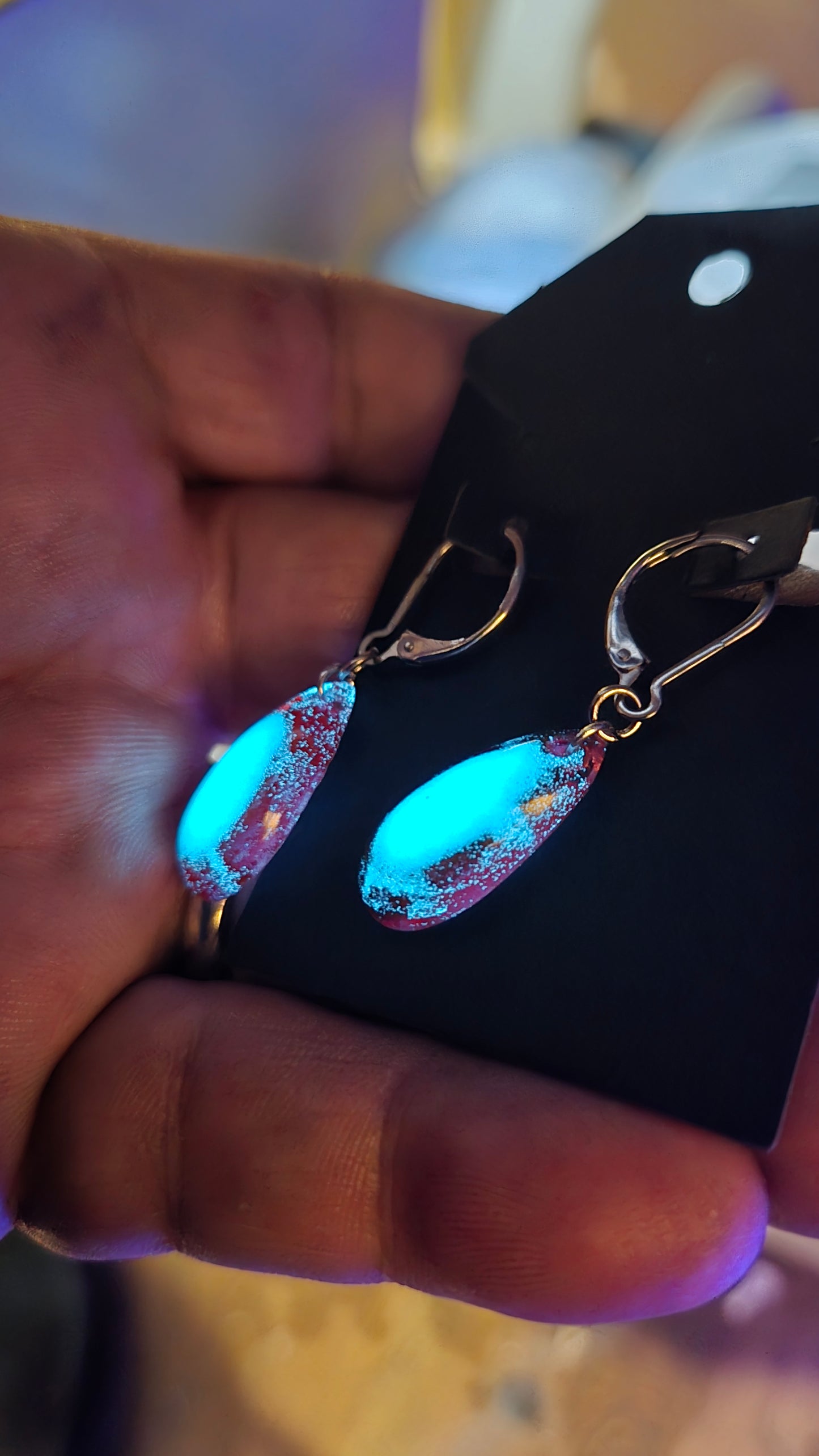 Galaxy’s Eye – Handmade Glow Resin Earrings