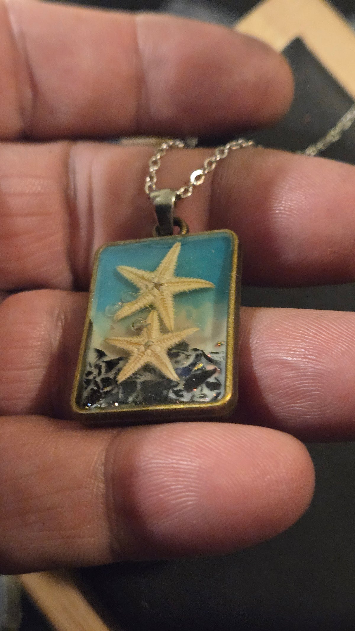 Ocean Treasures – Real Starfish Resin Pendant