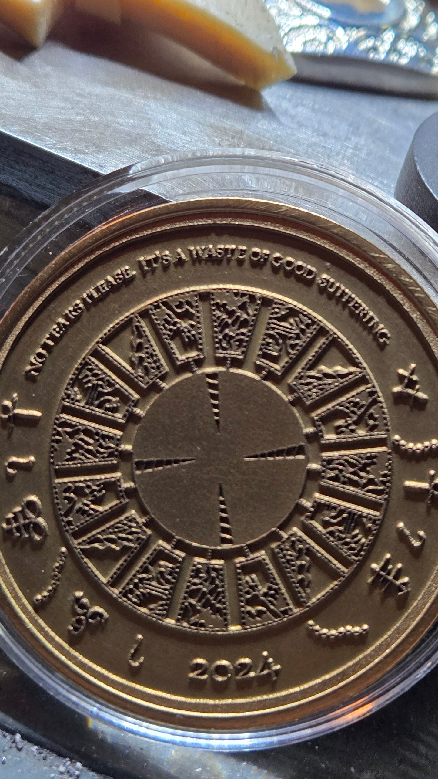 40mm Brass Hellraiser Pinhead - Lament Configuration Challenge Coin