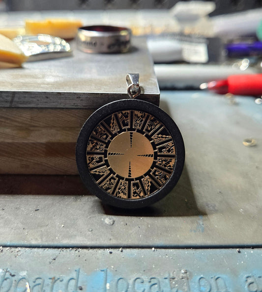 Wood & Brass Lament Configuration Pendant