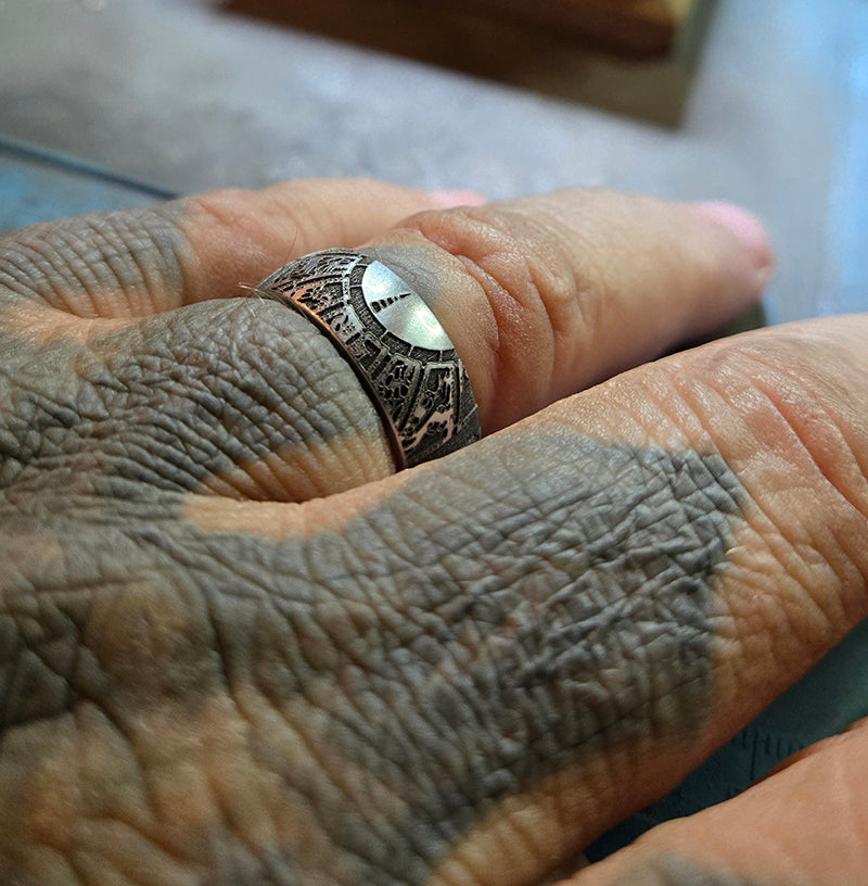 316L Surgical Steel Lament Configuration Wedding Ring