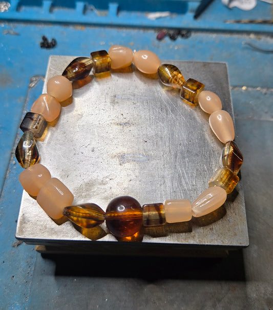 Handmade Stretch Bracelet by Willow – Glass & Stone Beads