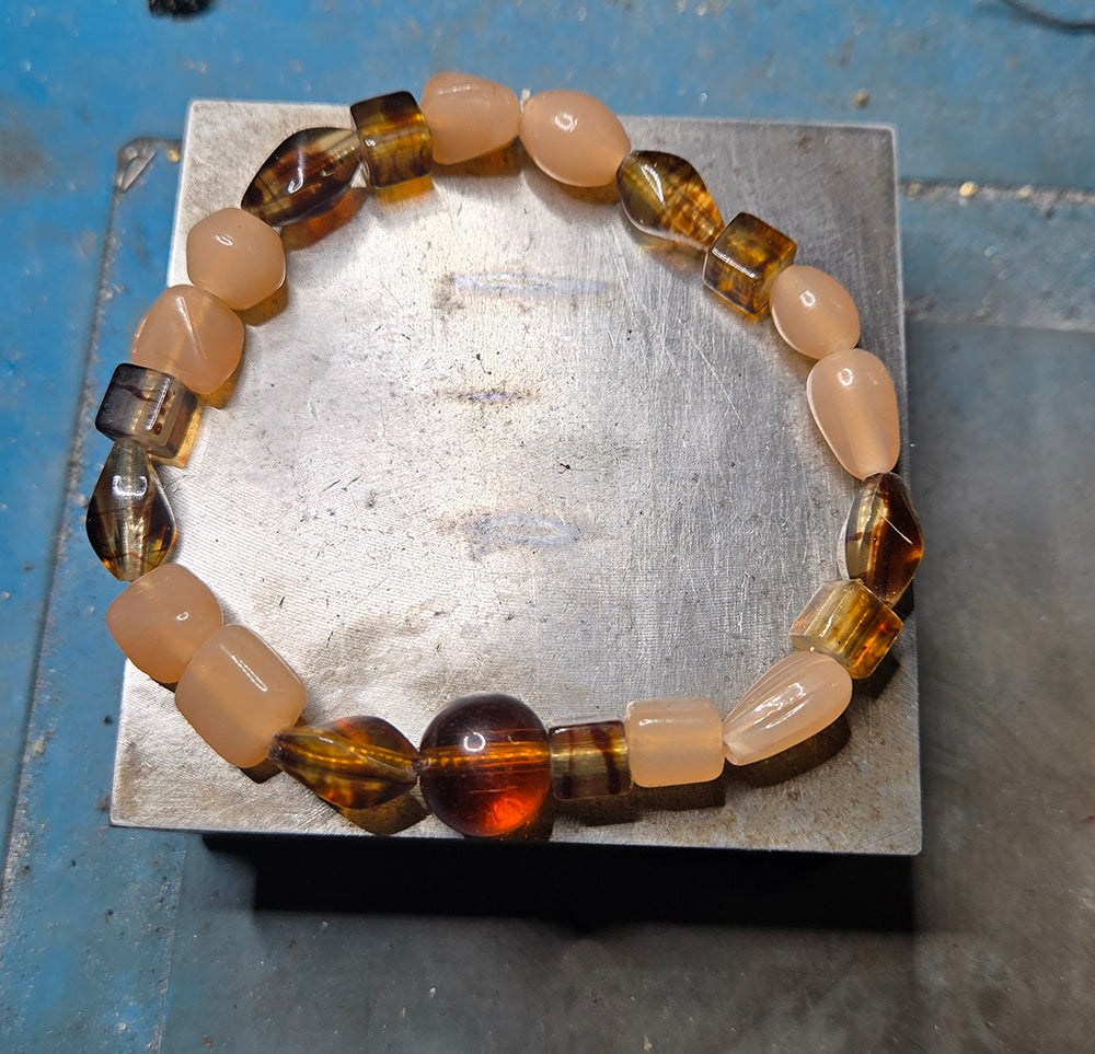 Handmade Stretch Bracelet by Willow – Glass & Stone Beads