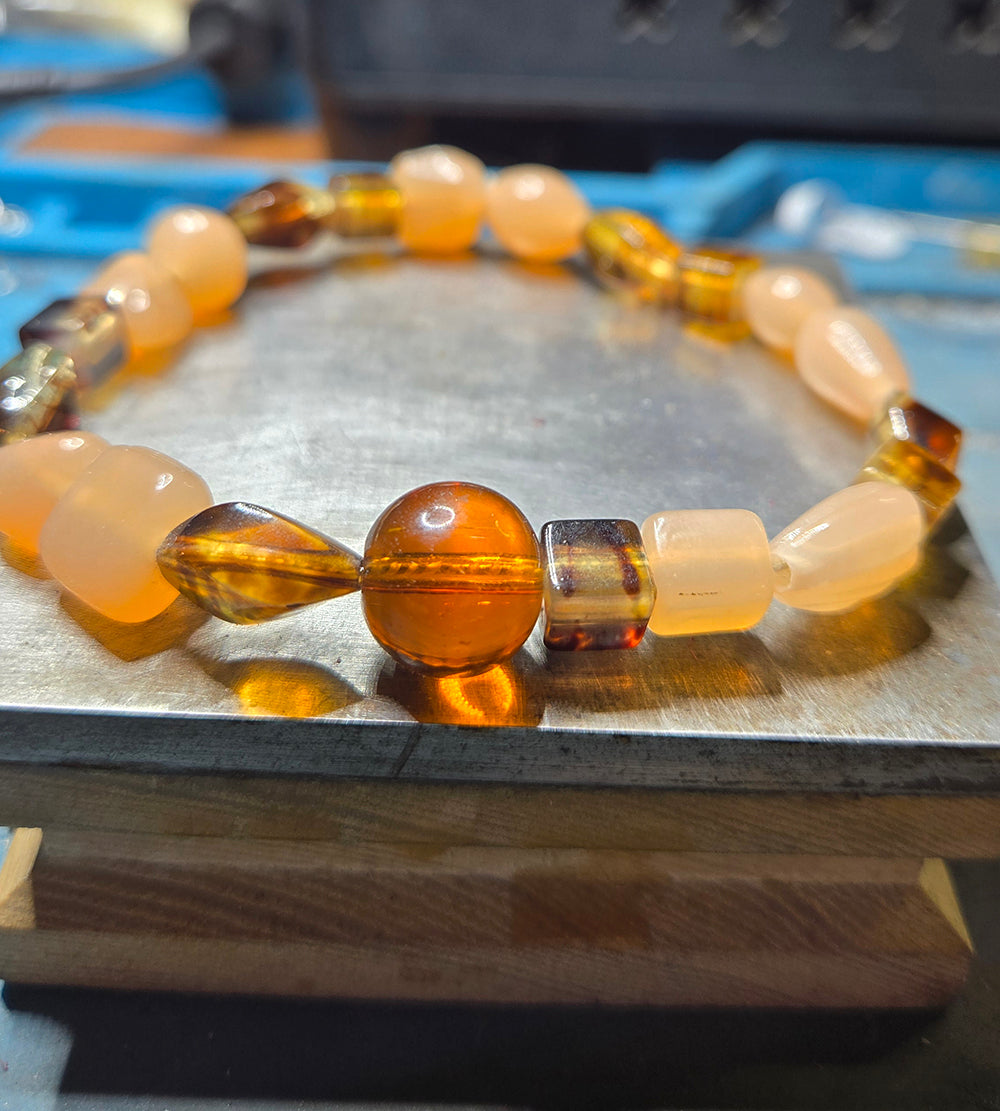 Handmade Stretch Bracelet by Willow – Glass & Stone Beads