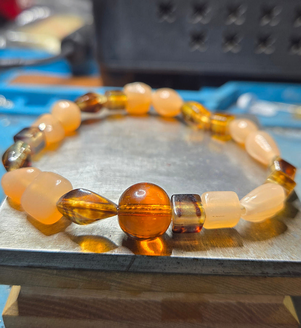 Handmade Stretch Bracelet by Willow – Glass & Stone Beads