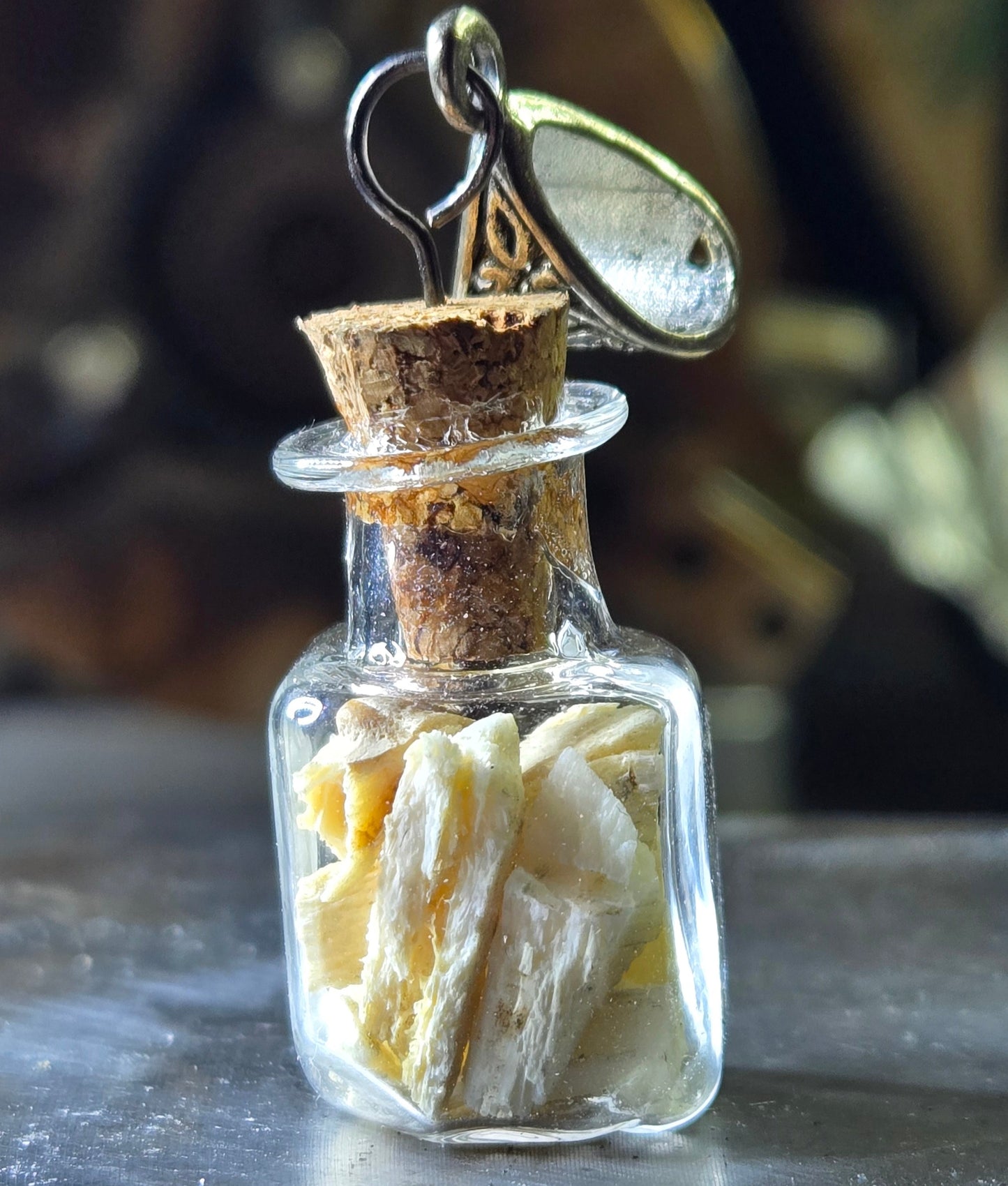 Vintage Glass Bottle of Human Bone Fragments