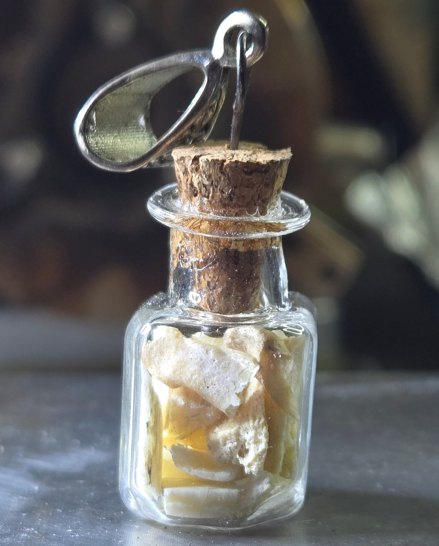 Vintage Glass Bottle of Human Bone Fragments