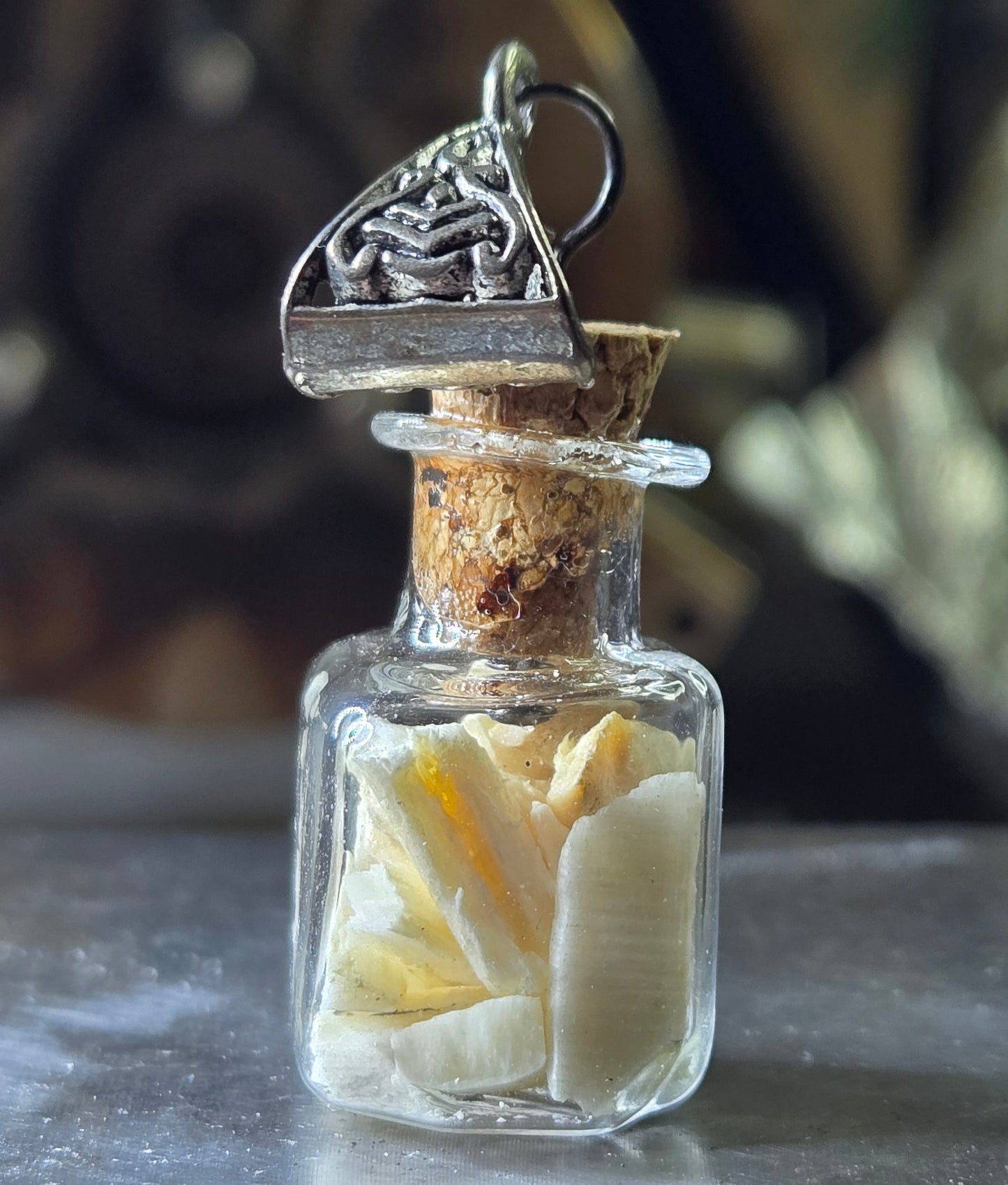 Vintage Glass Bottle of Human Bone Fragments