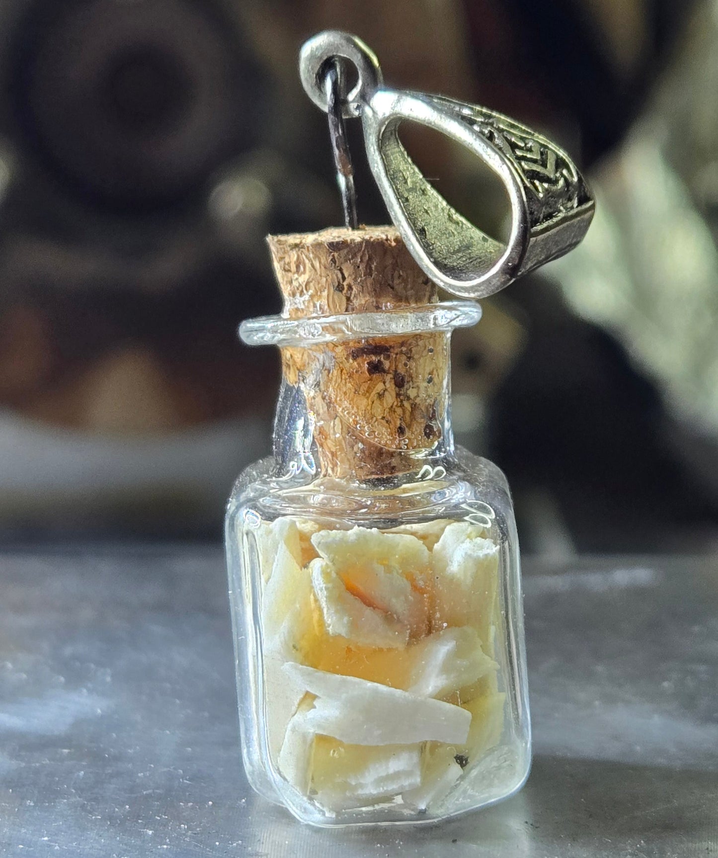 Vintage Glass Bottle of Human Bone Fragments