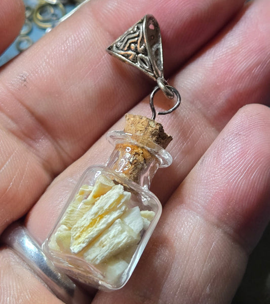 Vintage Glass Bottle of Human Bone Fragments