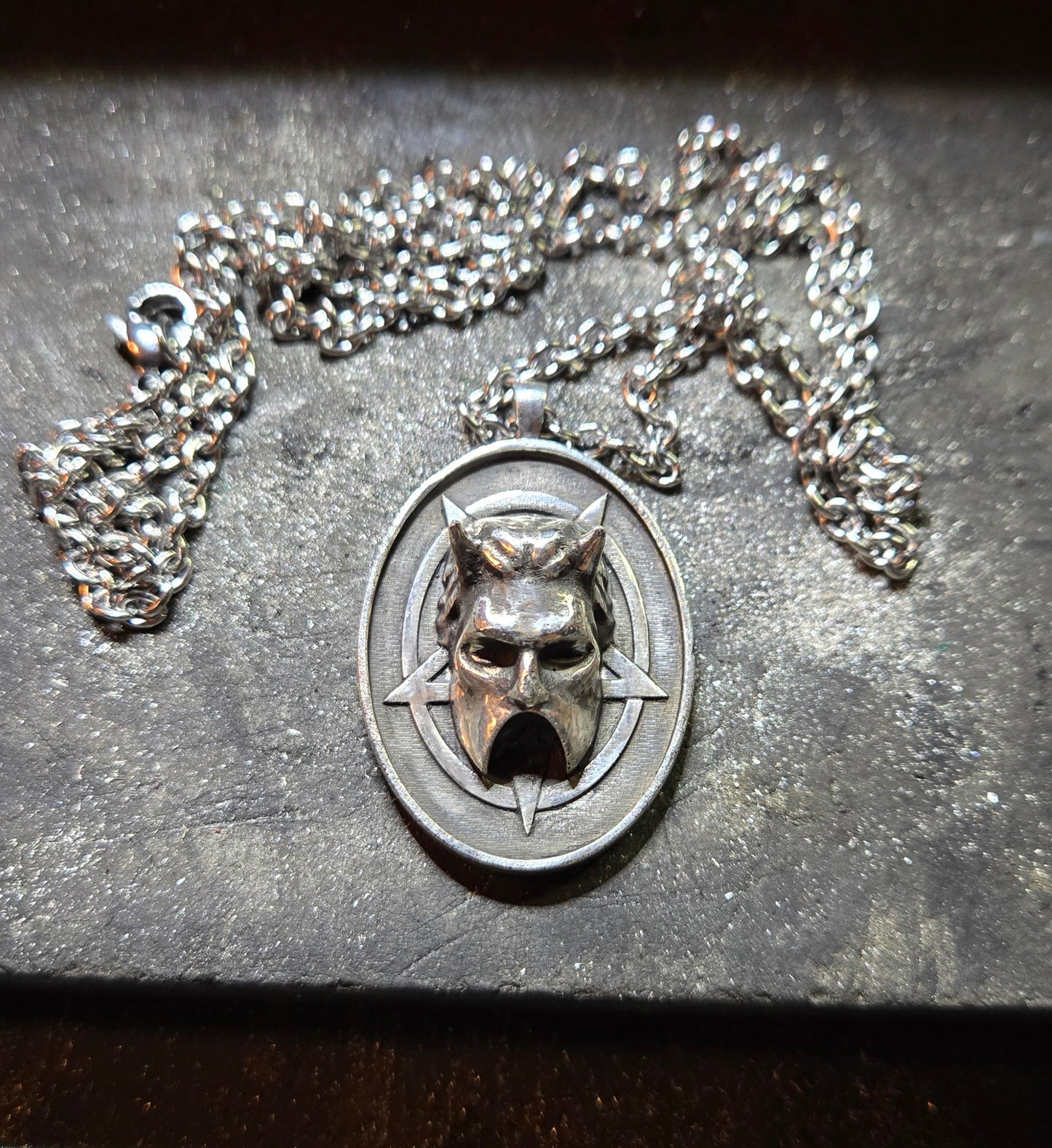Sterling Silver Nameless Ghoul Pentagram Pendant