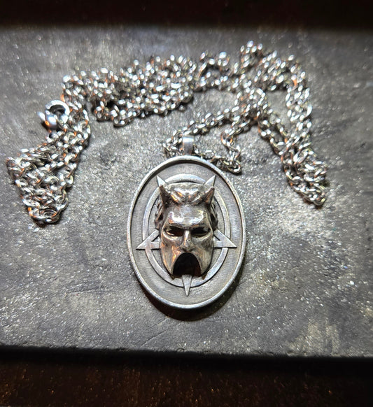 Sterling Silver Nameless Ghoul Pentagram Pendant