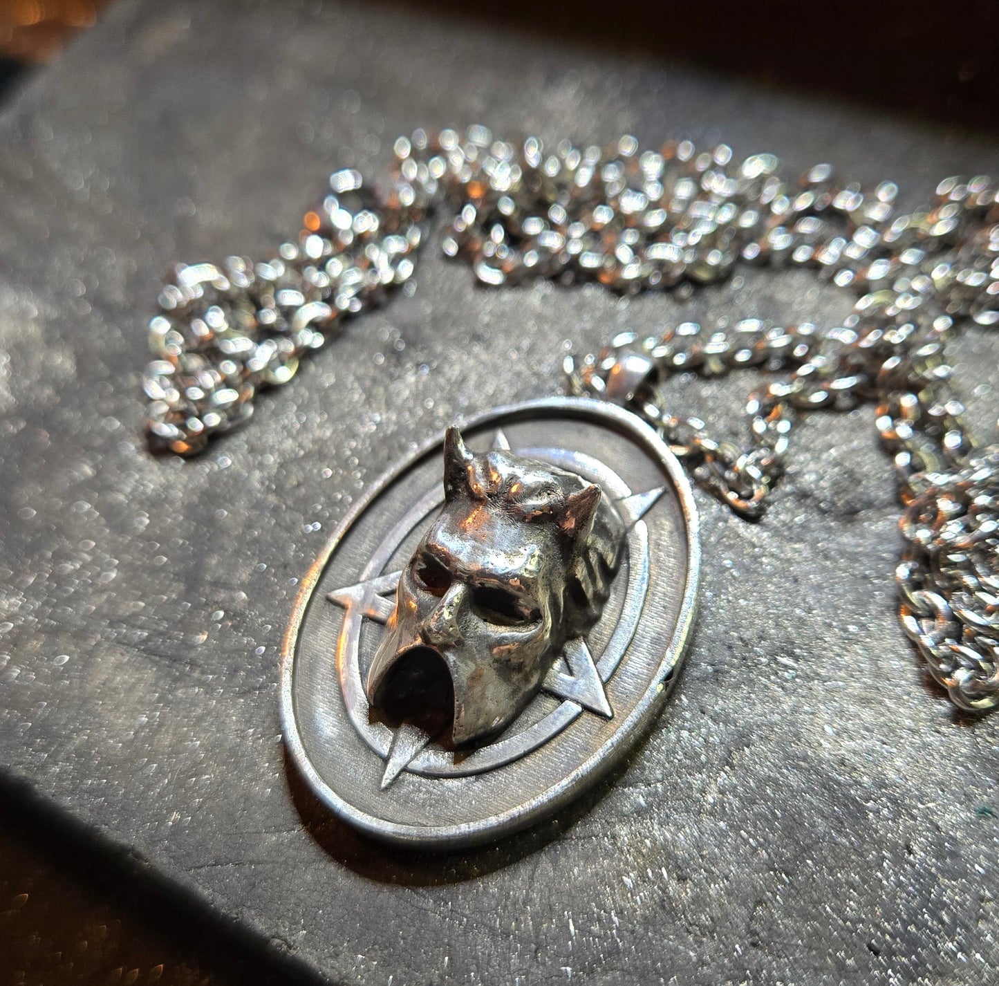Sterling Silver Nameless Ghoul Pentagram Pendant