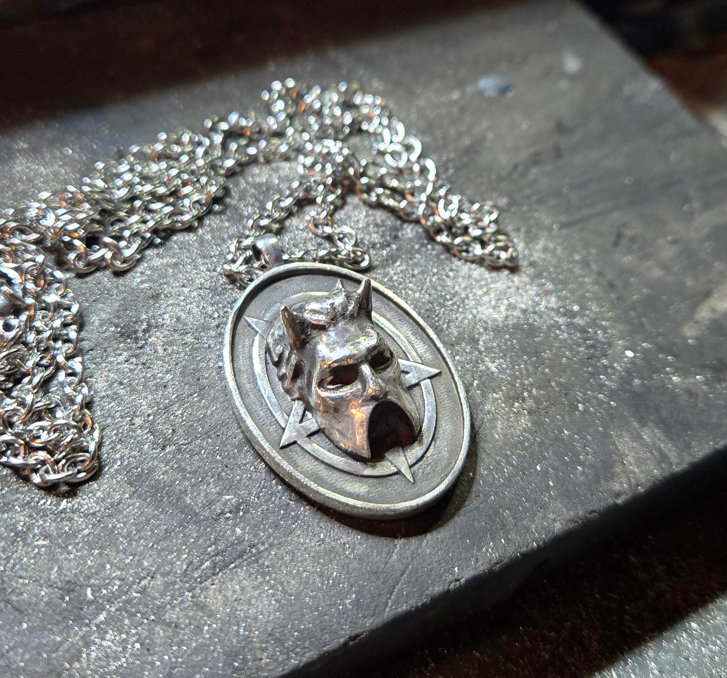 Sterling Silver Nameless Ghoul Pentagram Pendant