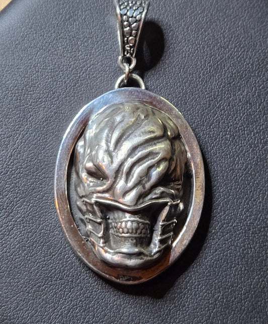 Custom .925 Sterling Silver Chatterer Pendant – Hellraiser Inspired