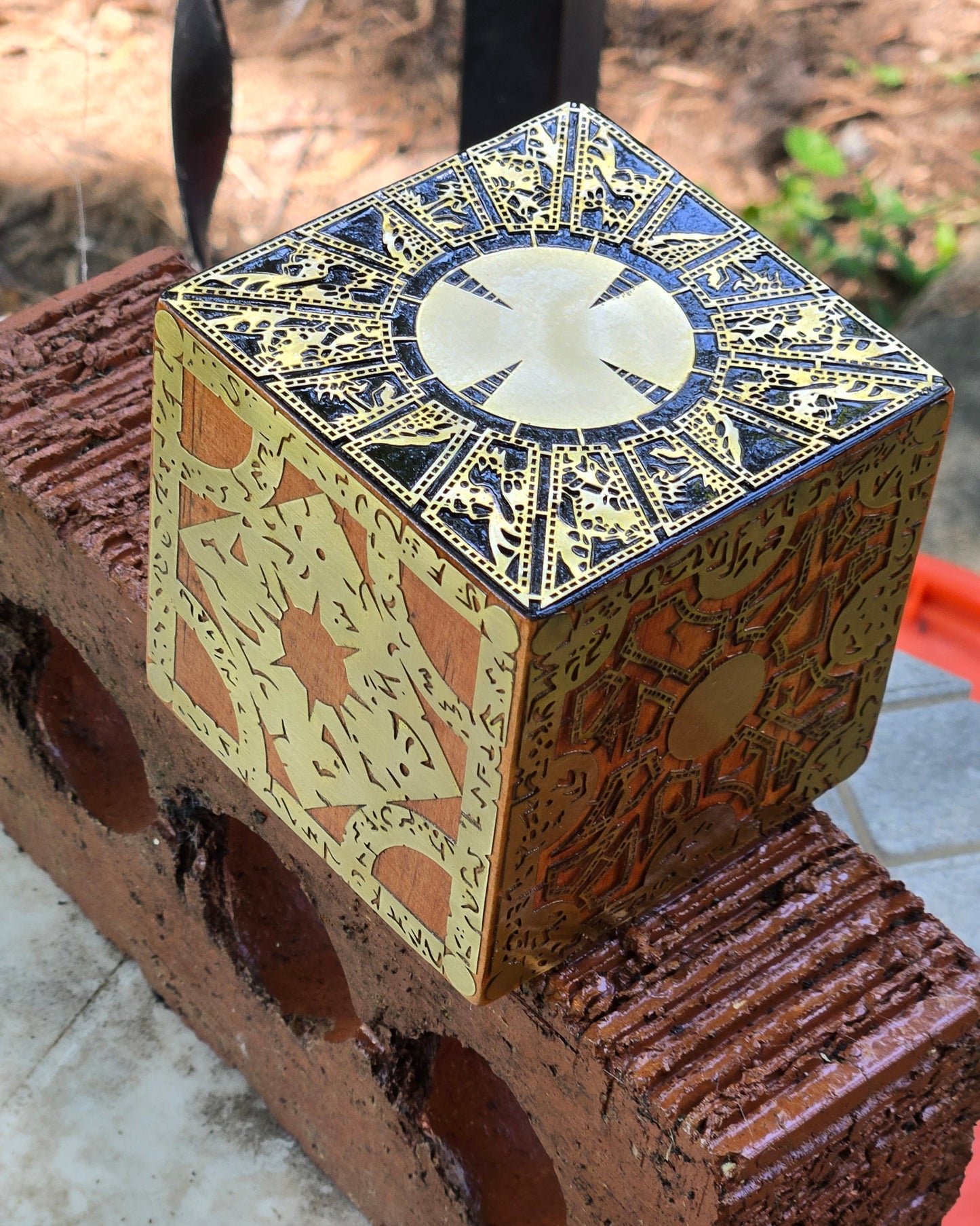 Handmade Lightly Aged Lament Configuration – Static Display Box (3"x3"x3")