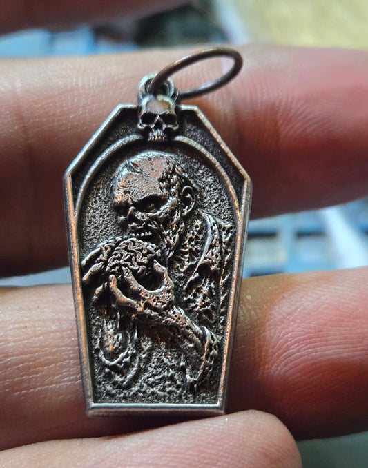 Custom Coffin Zombie Pendant – Brain Feast from the Grave
