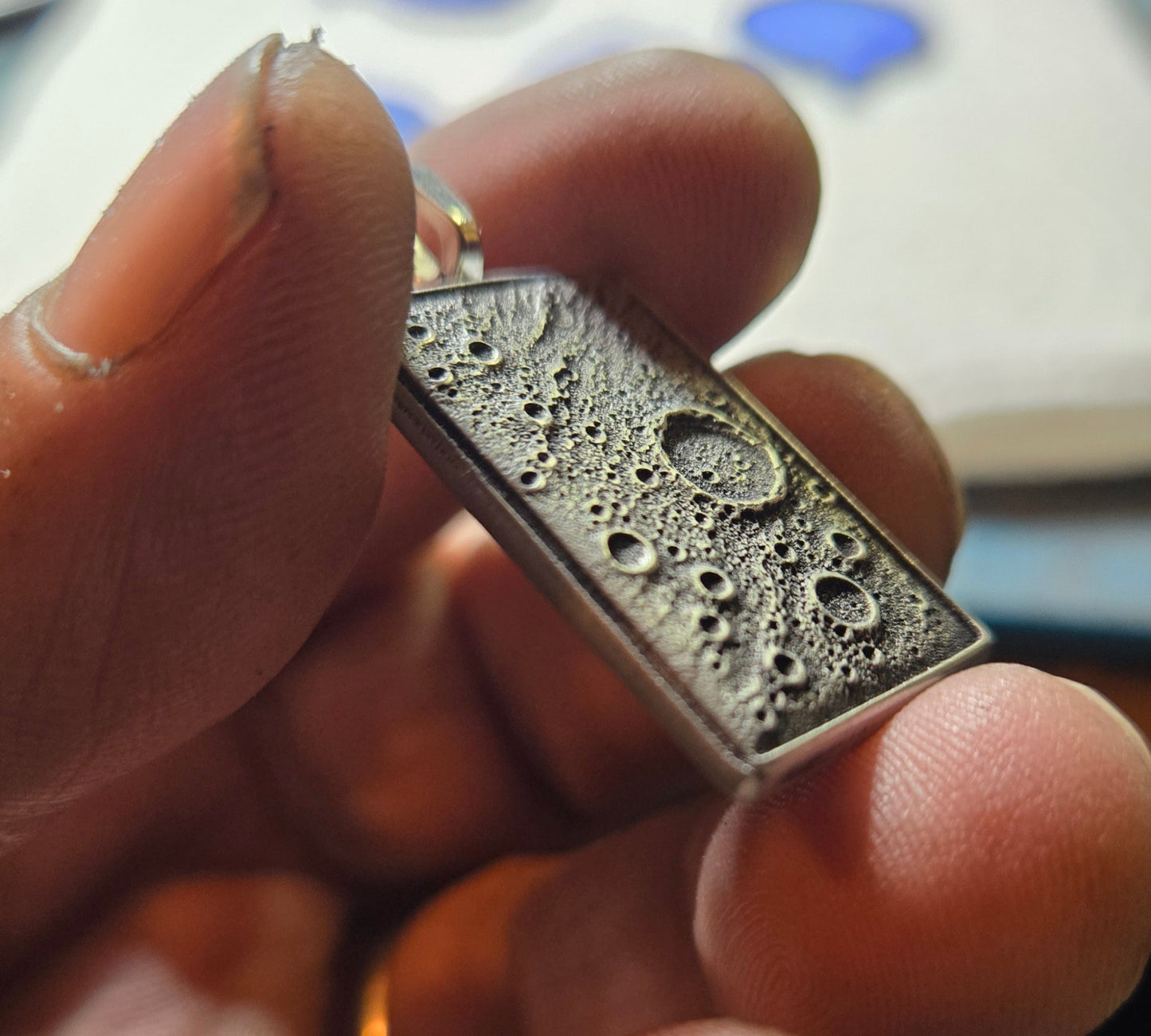Custom Moon Surface Pendant – Craters of the Lunar Face