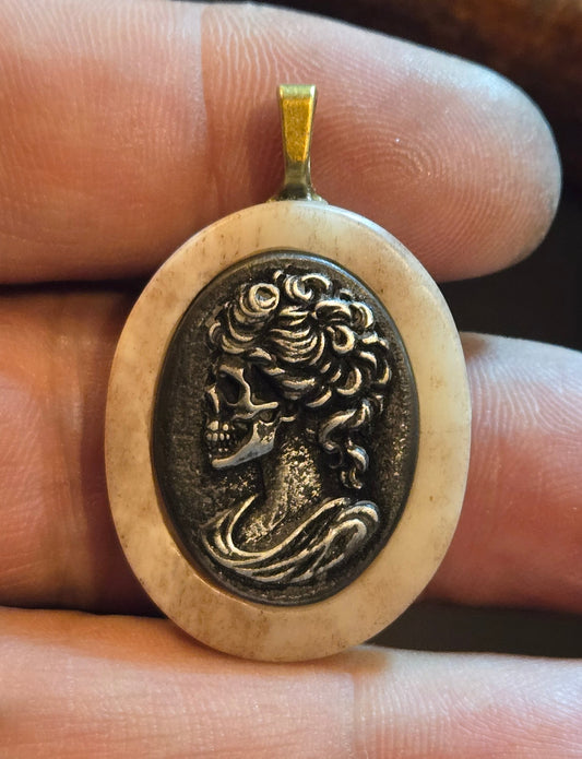 Custom Skull Cameo Pendant – Human Bone Relic (One of a Kind)