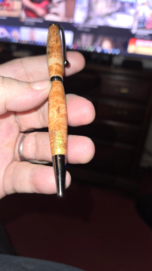Custom Ghost Pen – Hand-Turned Cottonwood Burl
