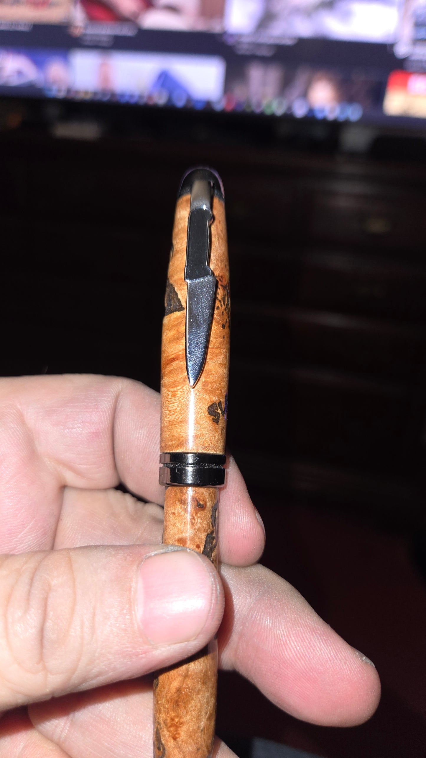 Custom Slasher Movie Pen – Hand-Turned Cottonwood Burl