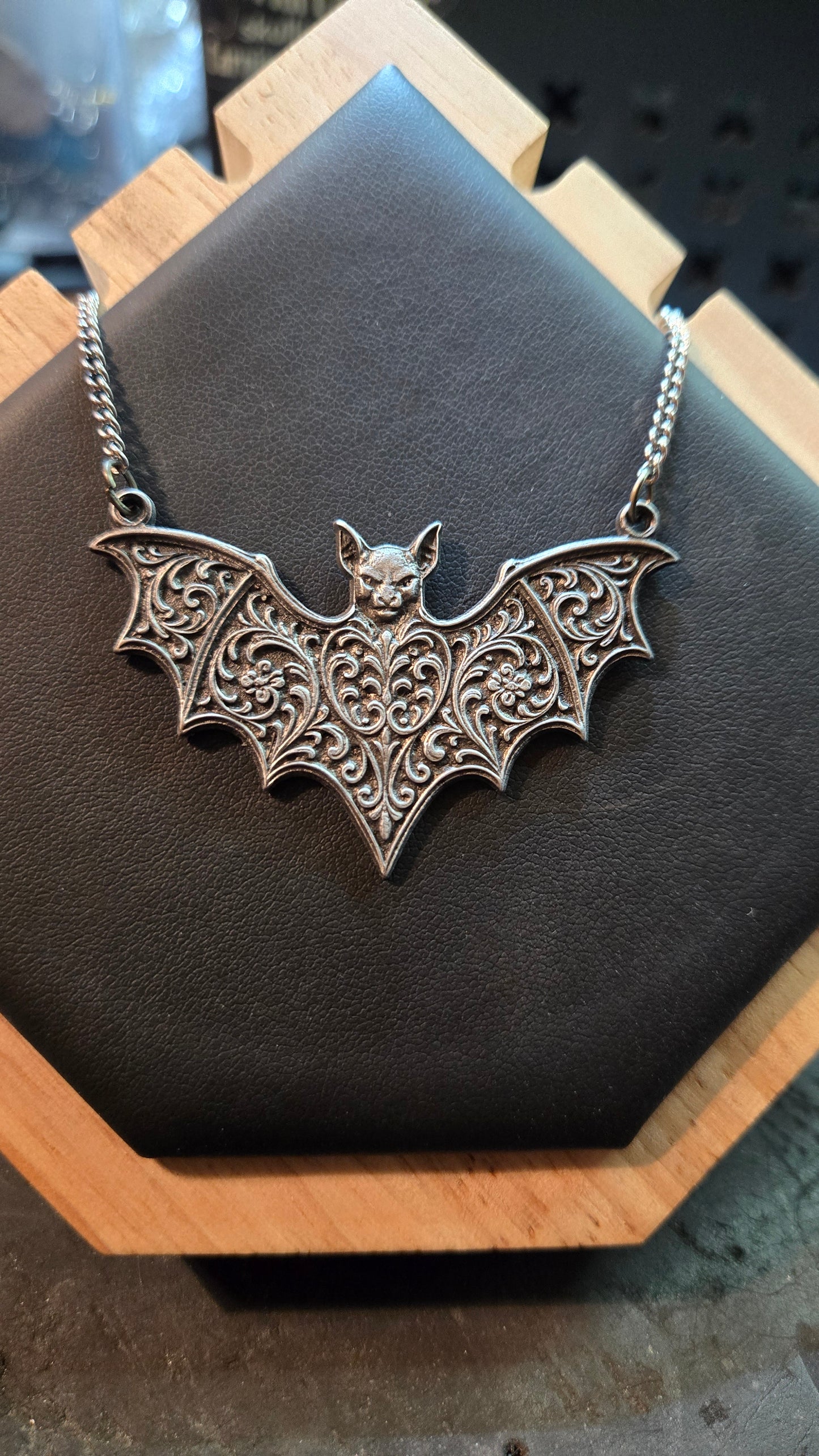 Custom Bat Wing Filigree Pendant – Nightborne Relic