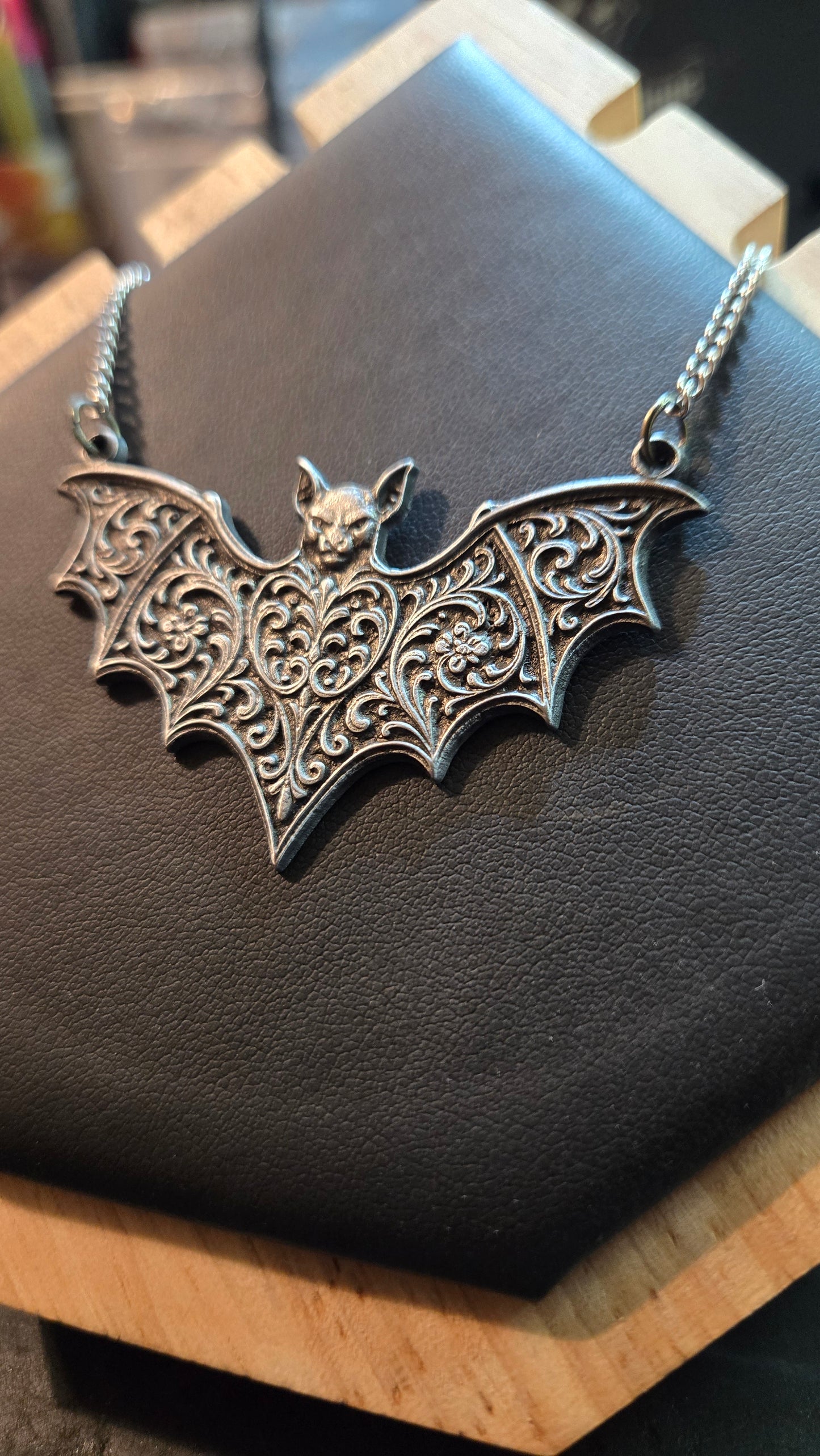 Custom Bat Wing Filigree Pendant – Nightborne Relic