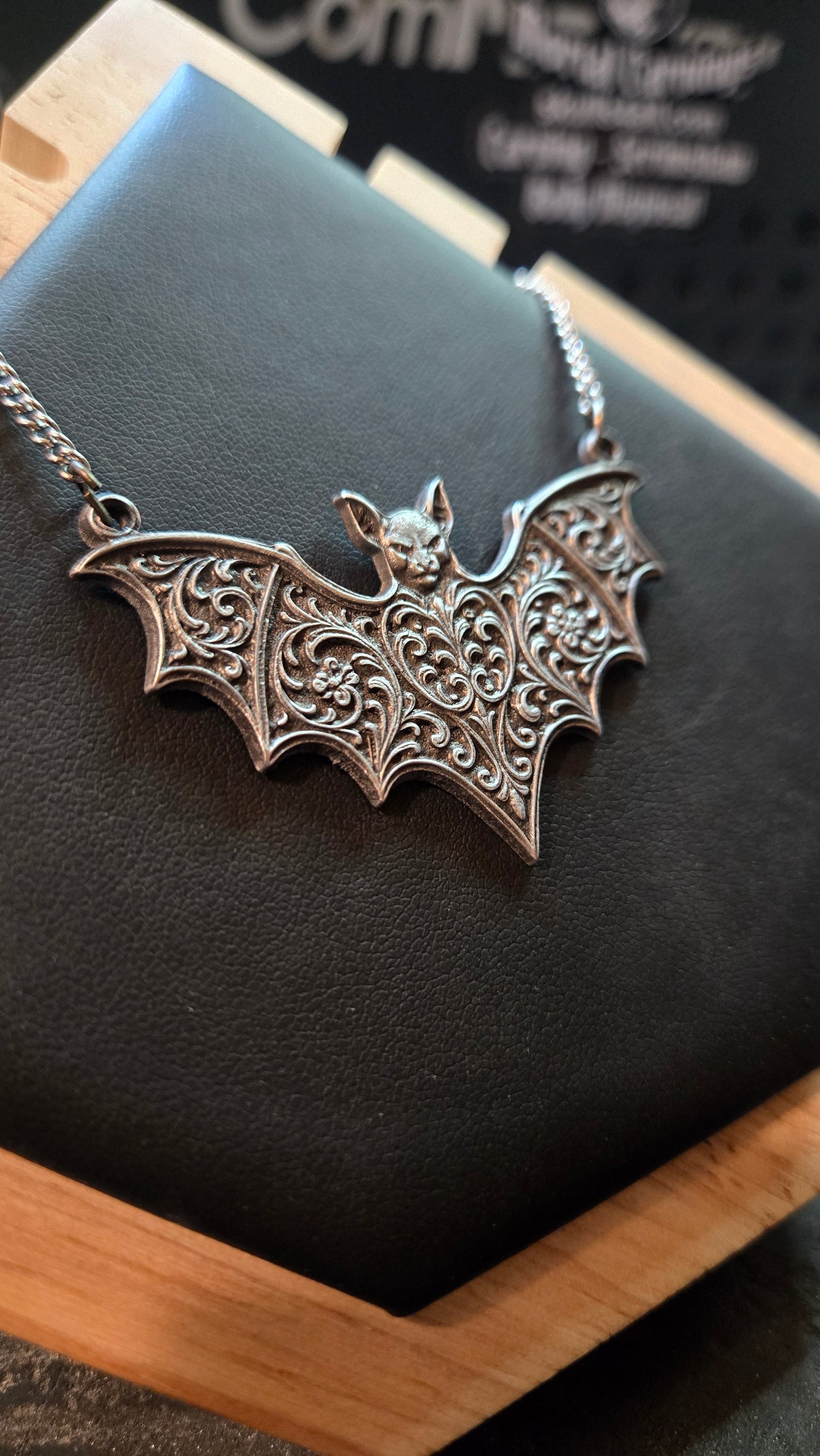Custom Bat Wing Filigree Pendant – Nightborne Relic