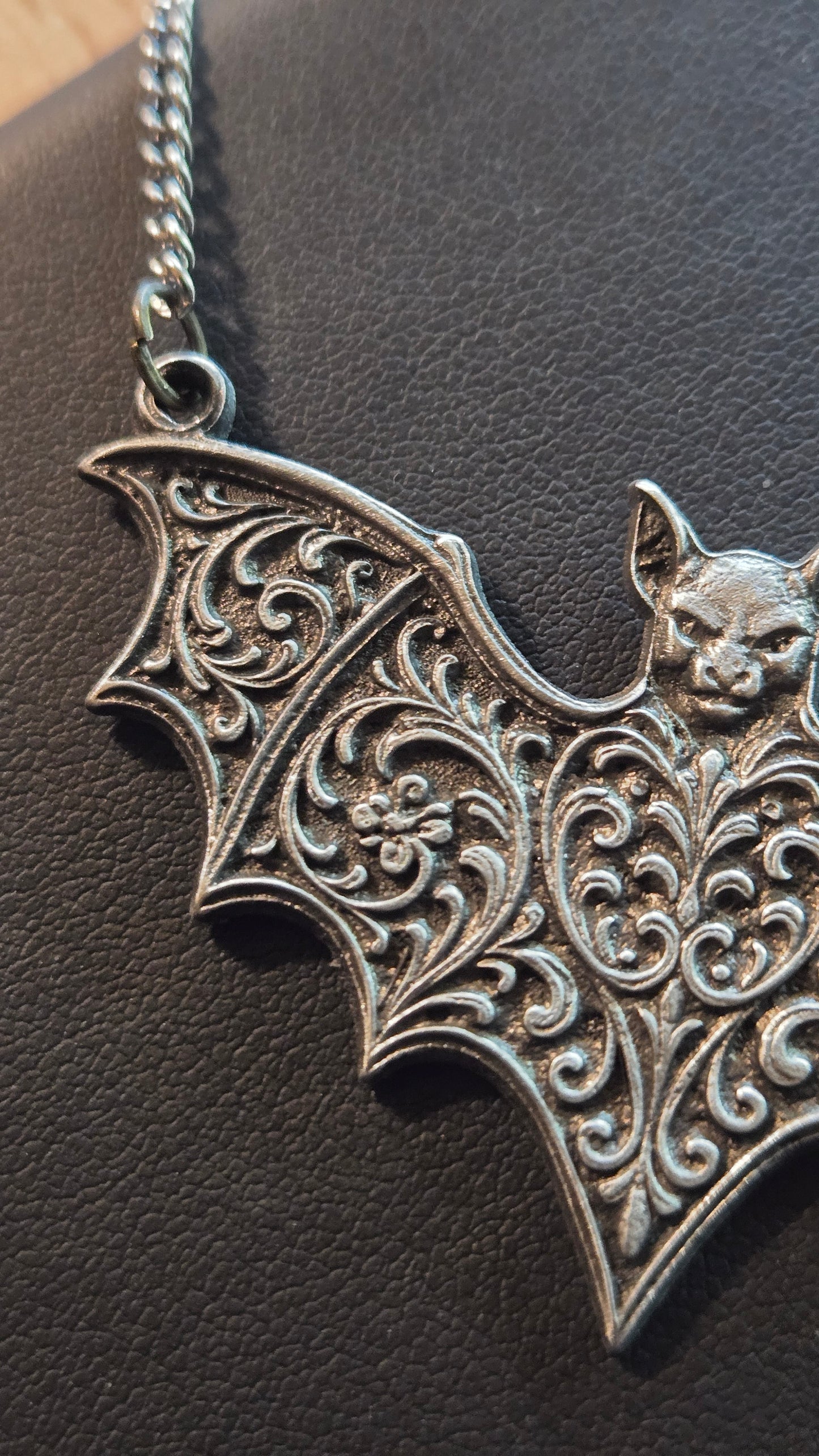 Custom Bat Wing Filigree Pendant – Nightborne Relic