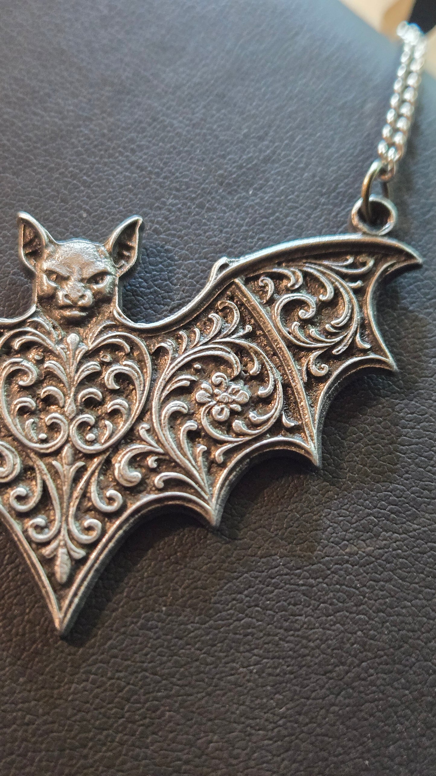 Custom Bat Wing Filigree Pendant – Nightborne Relic