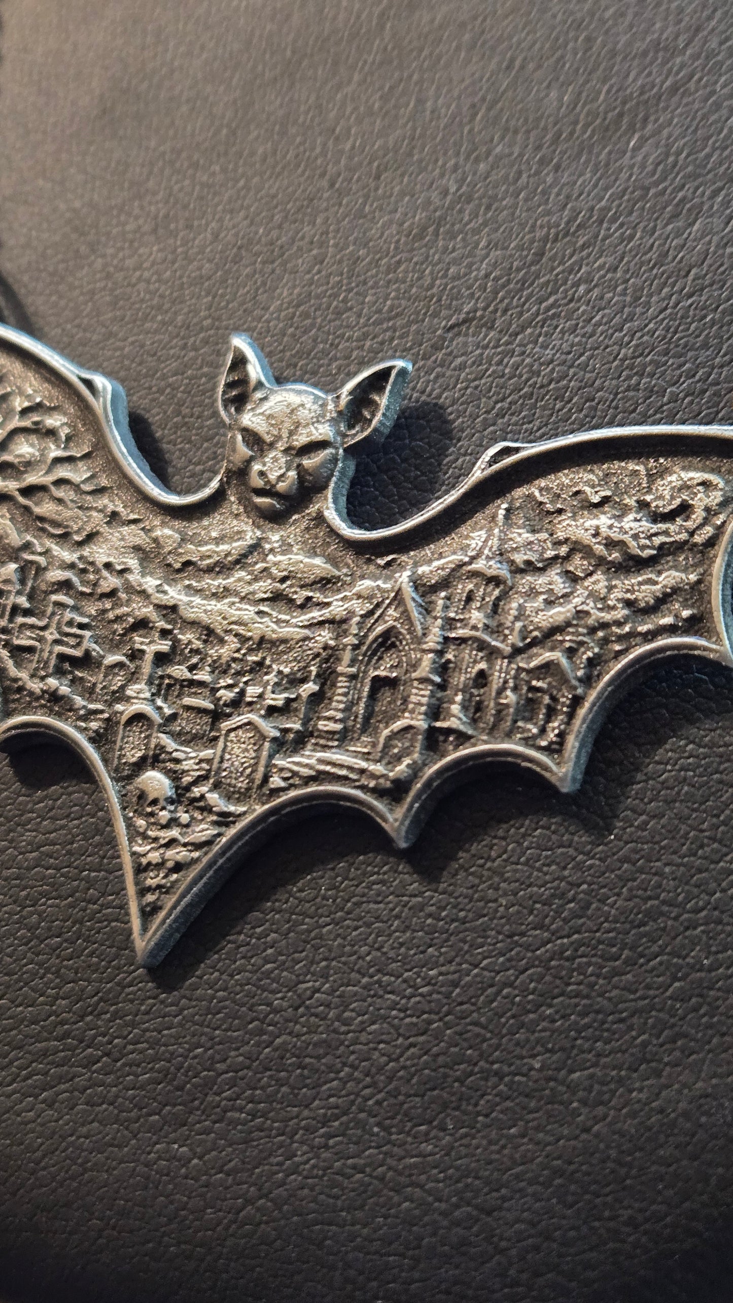 Bat Wing Graveyard Pendant – Gothic Cemetery Bat Necklace