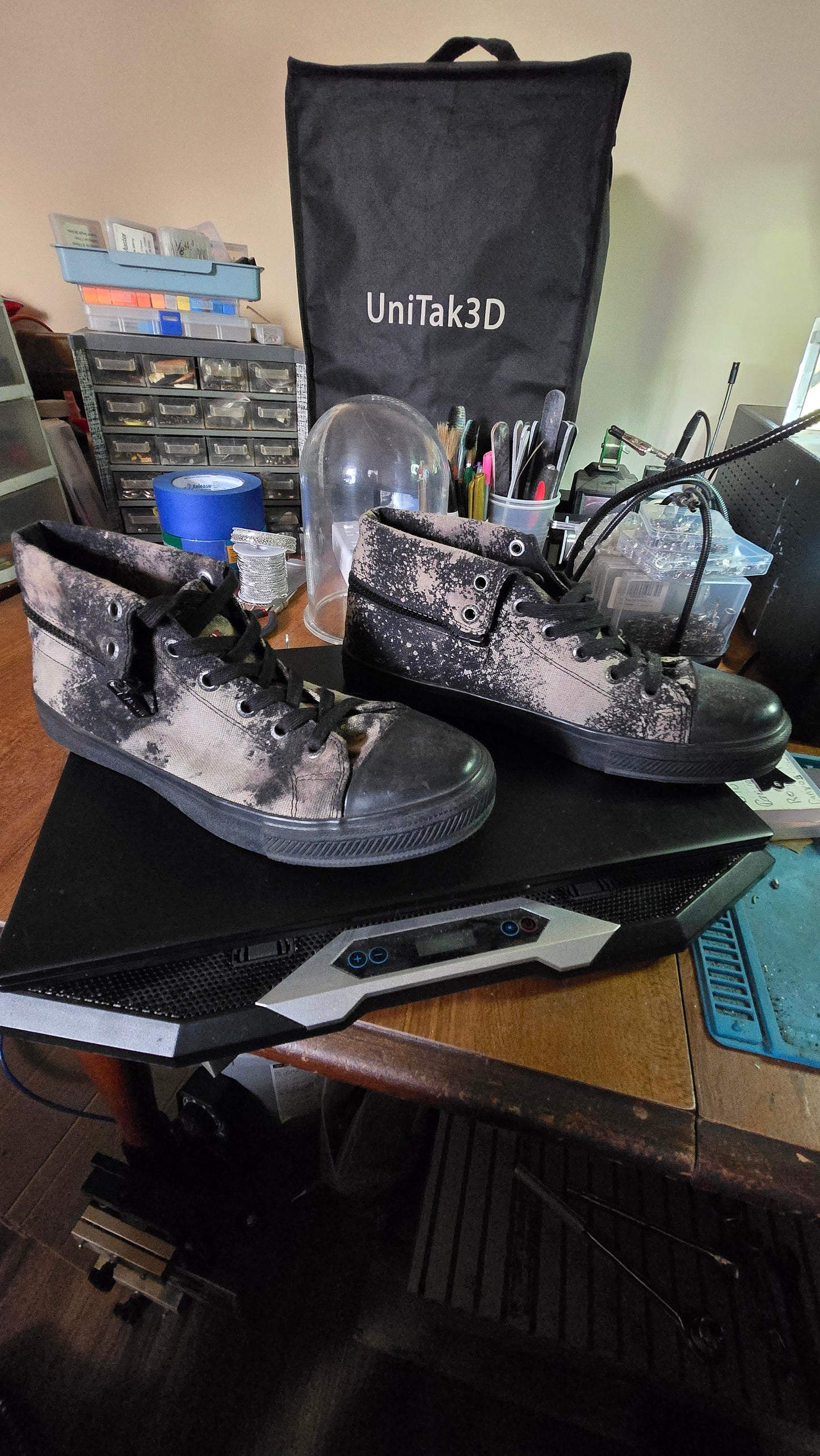 Custom Bleached Levi’s High-Top Shoes – Like New Condition Size 9 Men's US