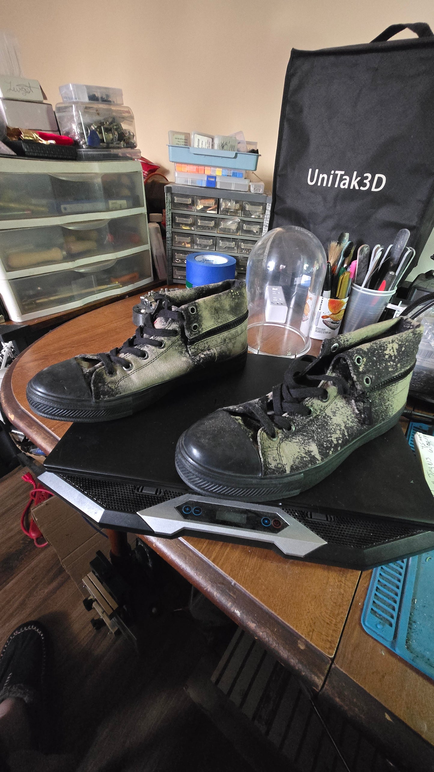 Custom Bleached Levi’s High-Top Shoes – Like New Condition Size 9 Men's US