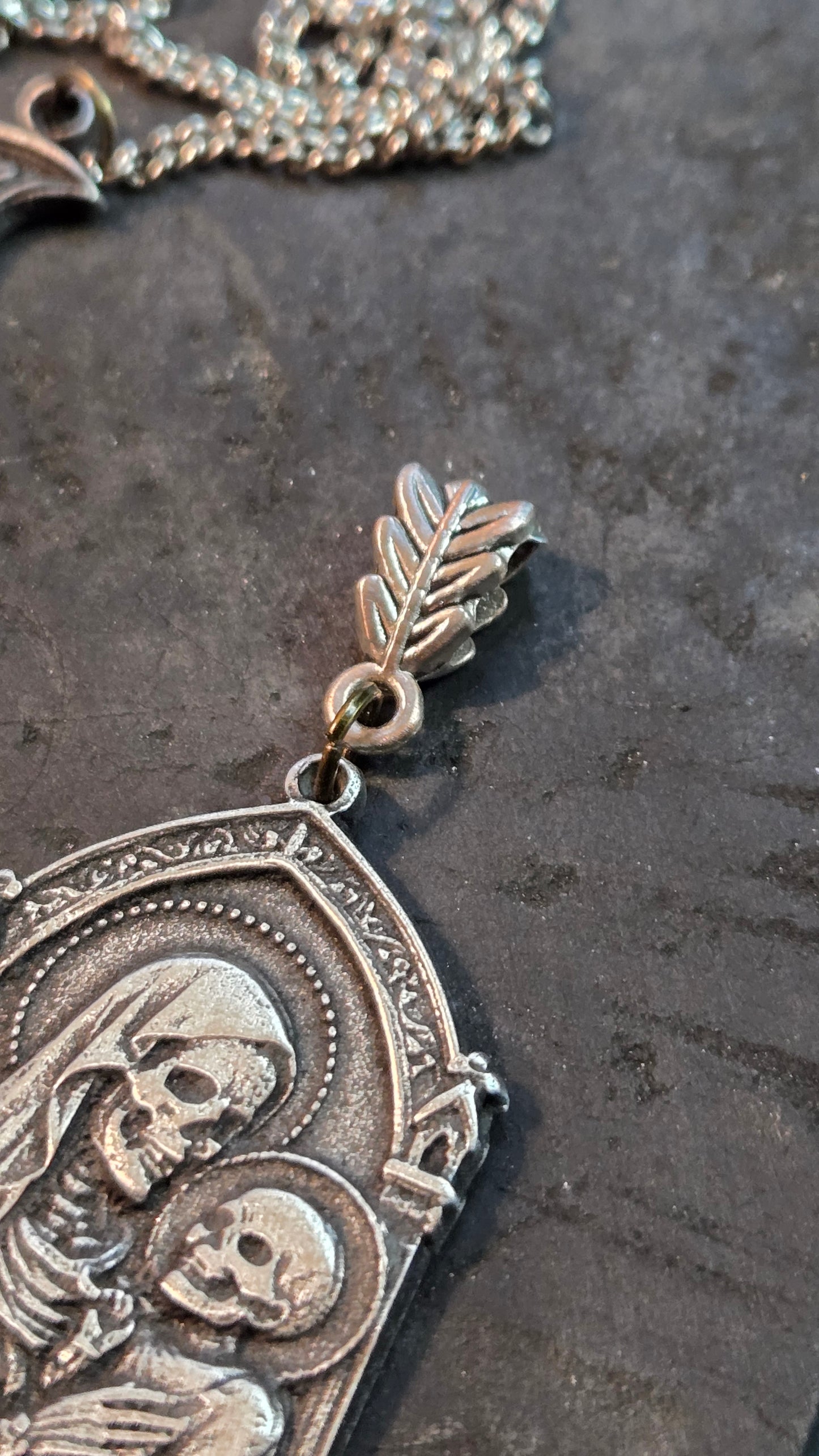 Mary & Child Skull Pendant – Gothic Sacred Macabre