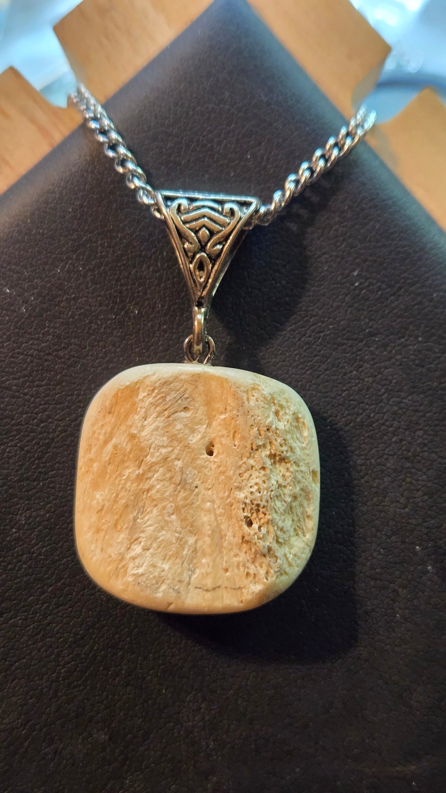 Real Human Femur Fragment Pendant – Hand-Carved Relic