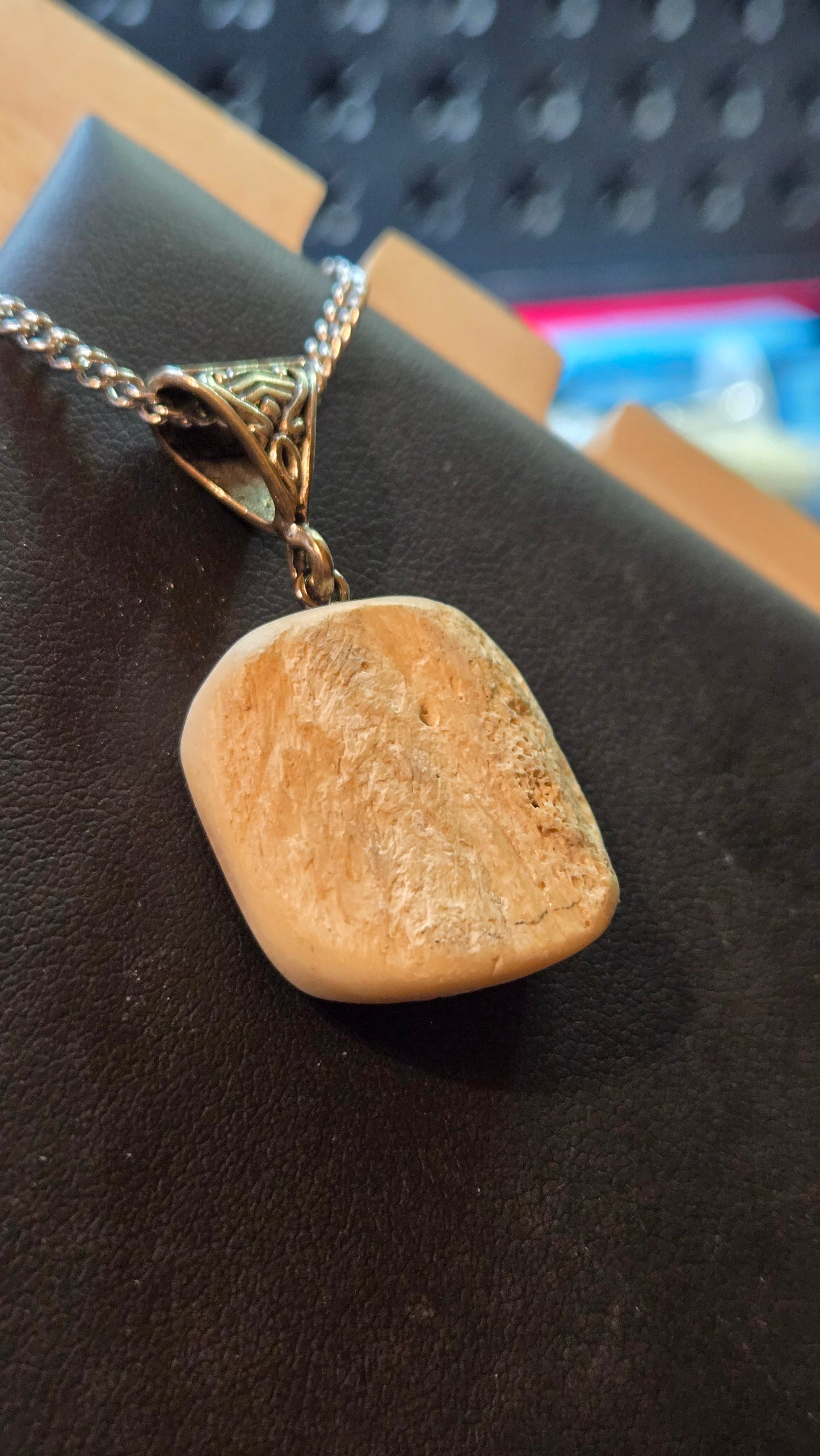 Real Human Femur Fragment Pendant – Hand-Carved Relic