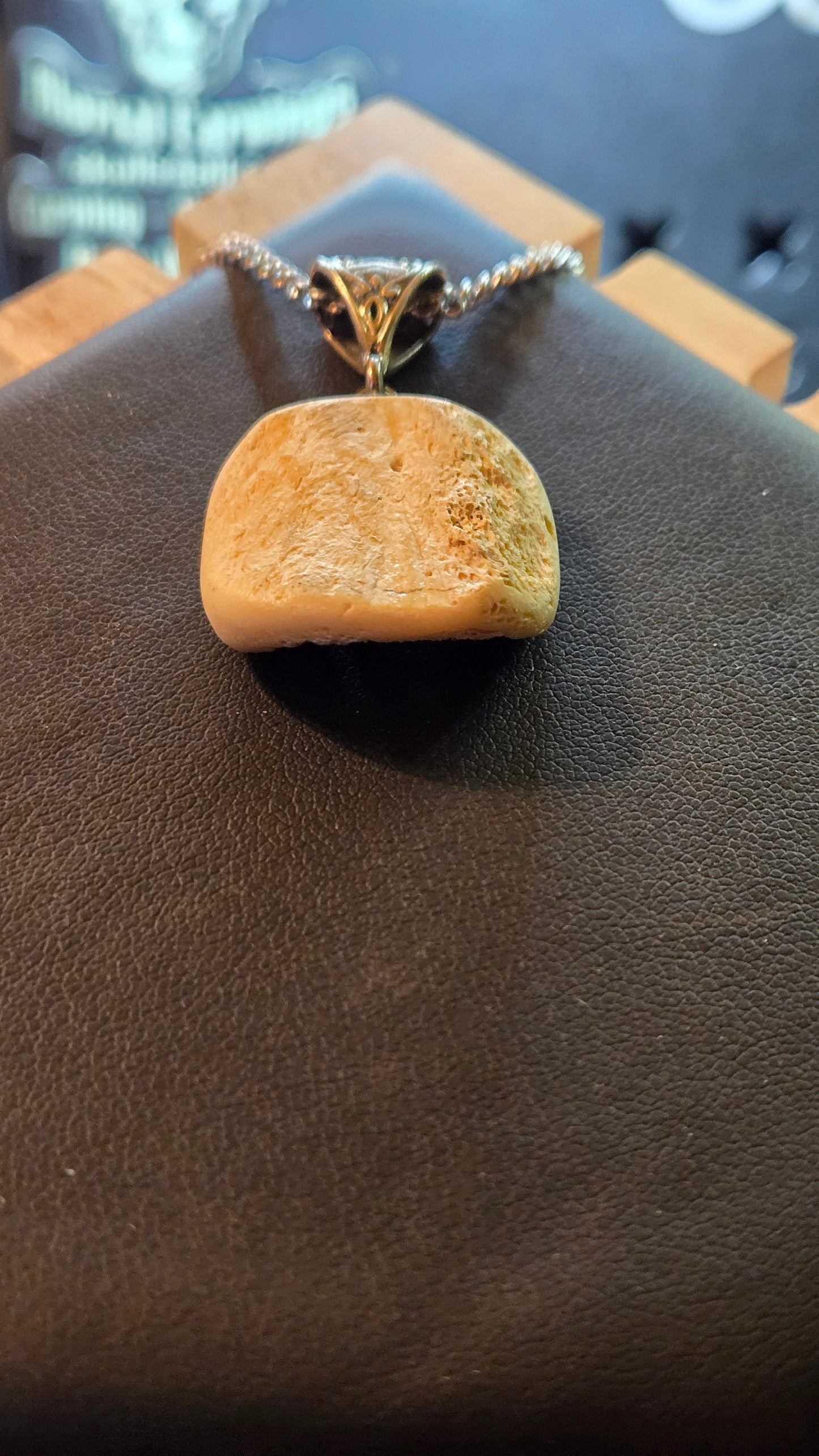 Real Human Femur Fragment Pendant – Hand-Carved Relic