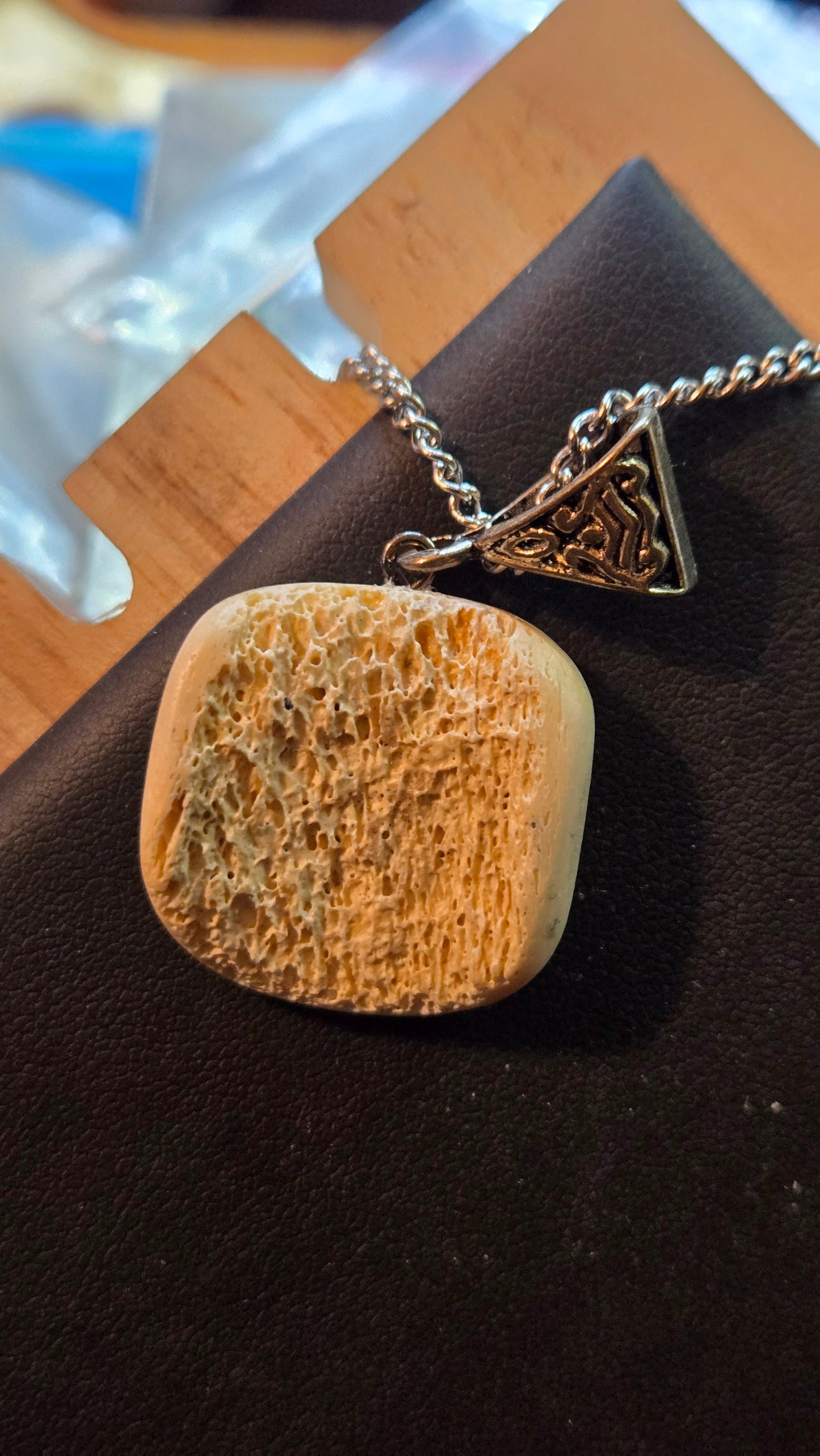 Real Human Femur Fragment Pendant – Hand-Carved Relic