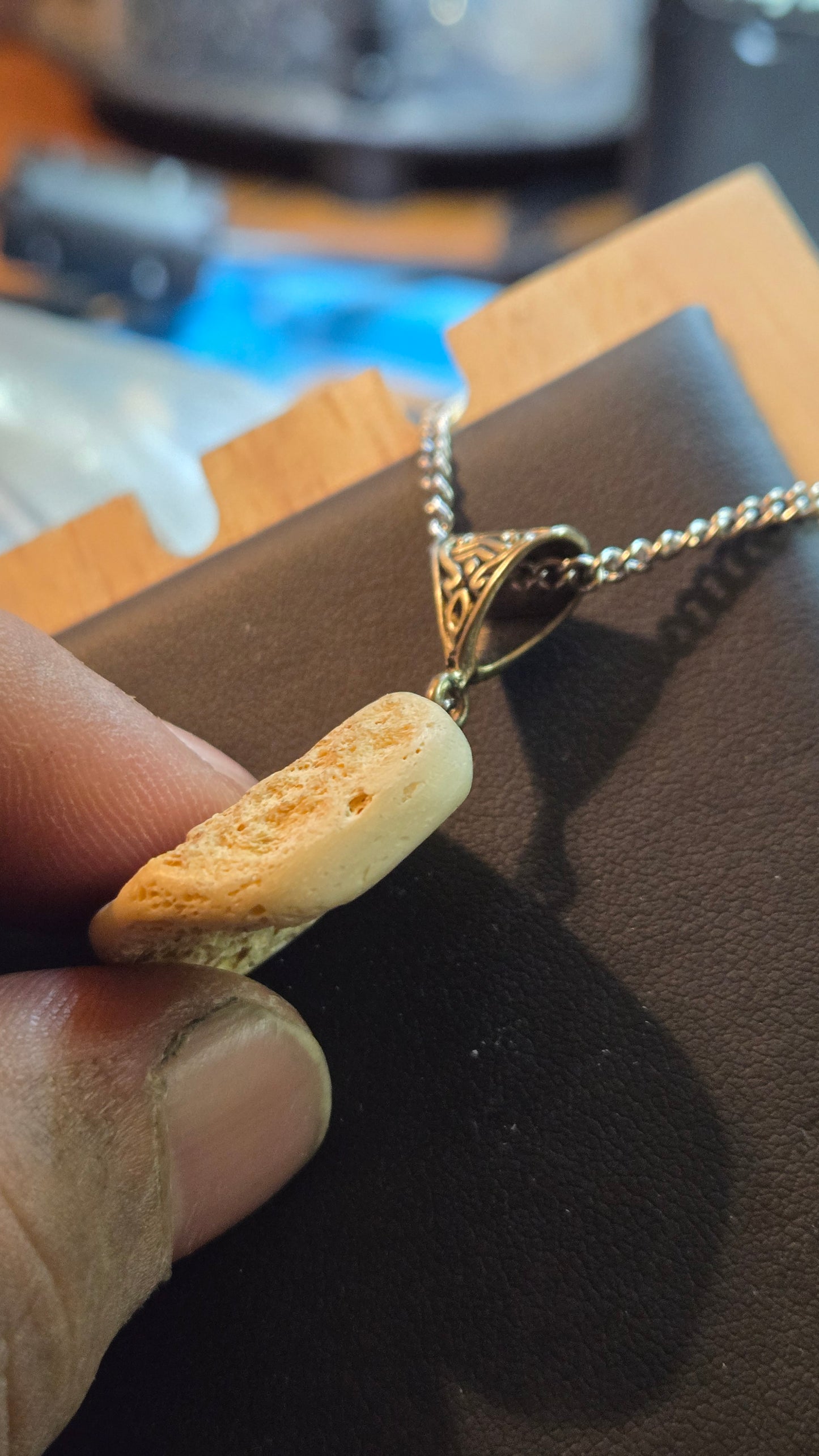 Real Human Femur Fragment Pendant – Hand-Carved Relic