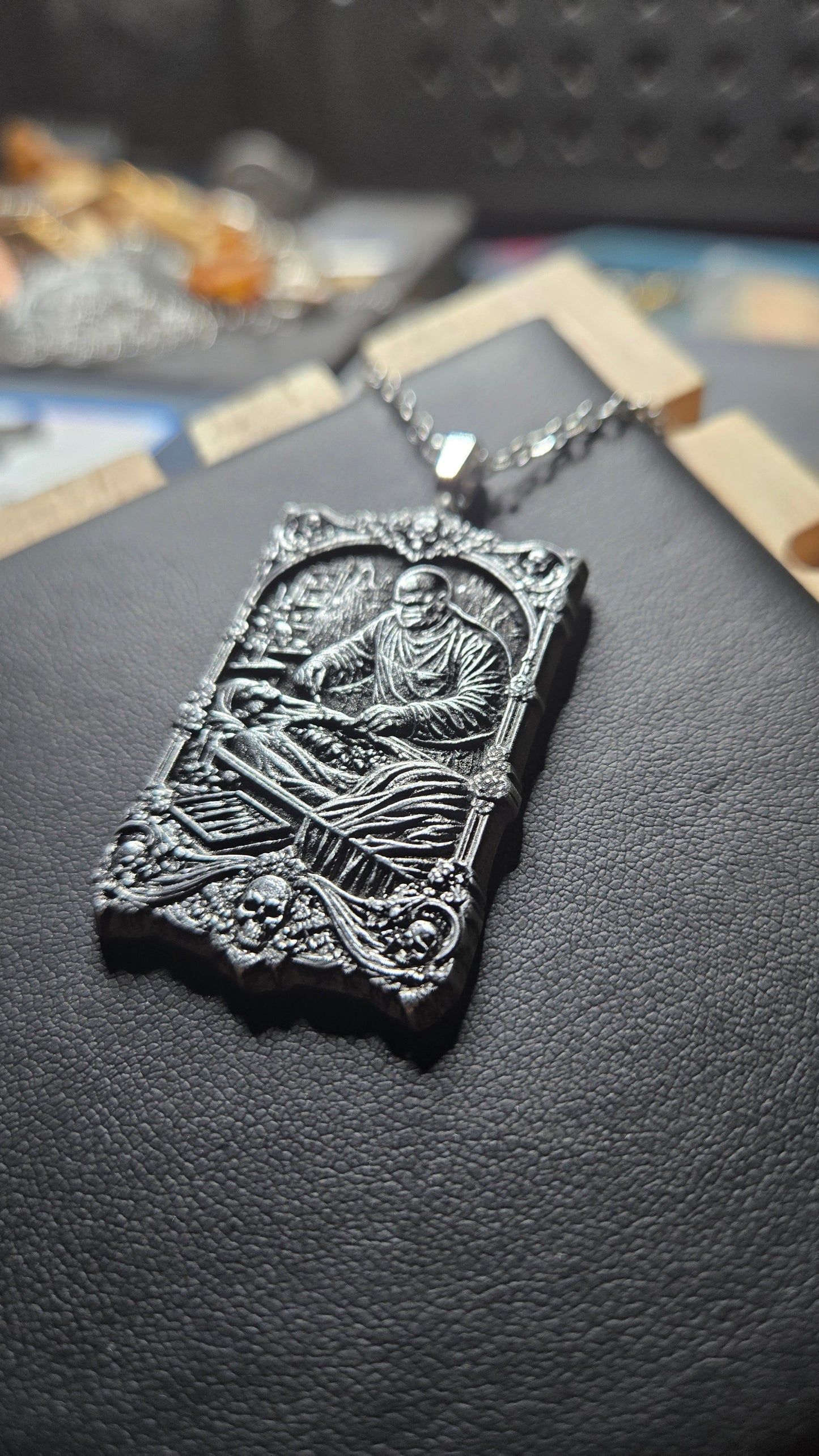 Custom Autopsy Scene Pendant with Vintage Gothic Frame