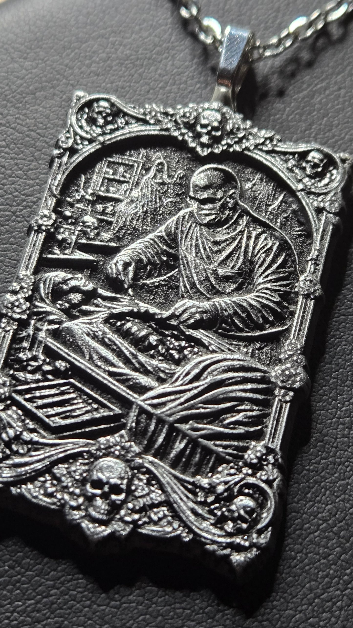 Custom Autopsy Scene Pendant with Vintage Gothic Frame