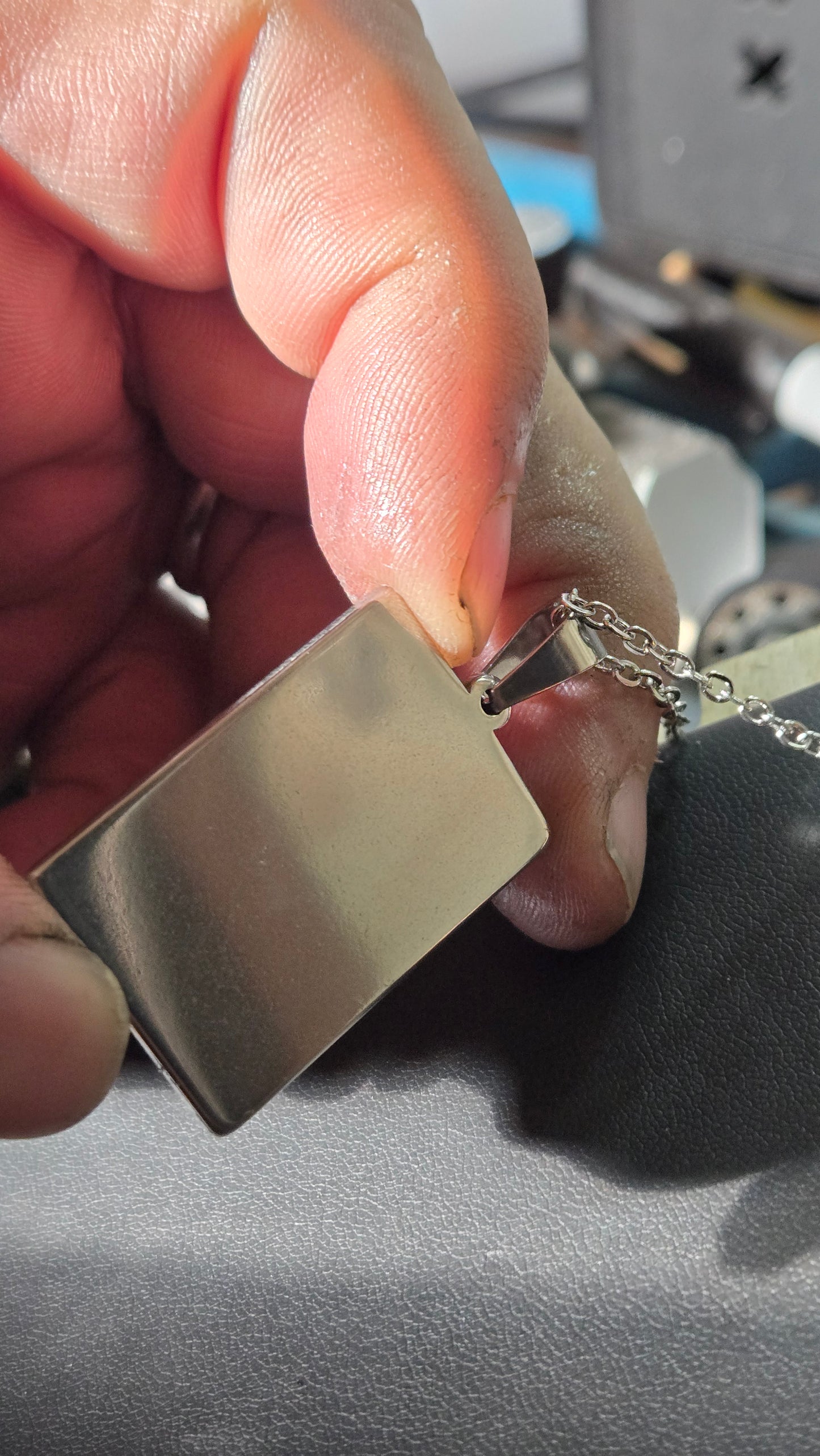 Bone & Ruby Glass Pendant – Found Object Jewelry