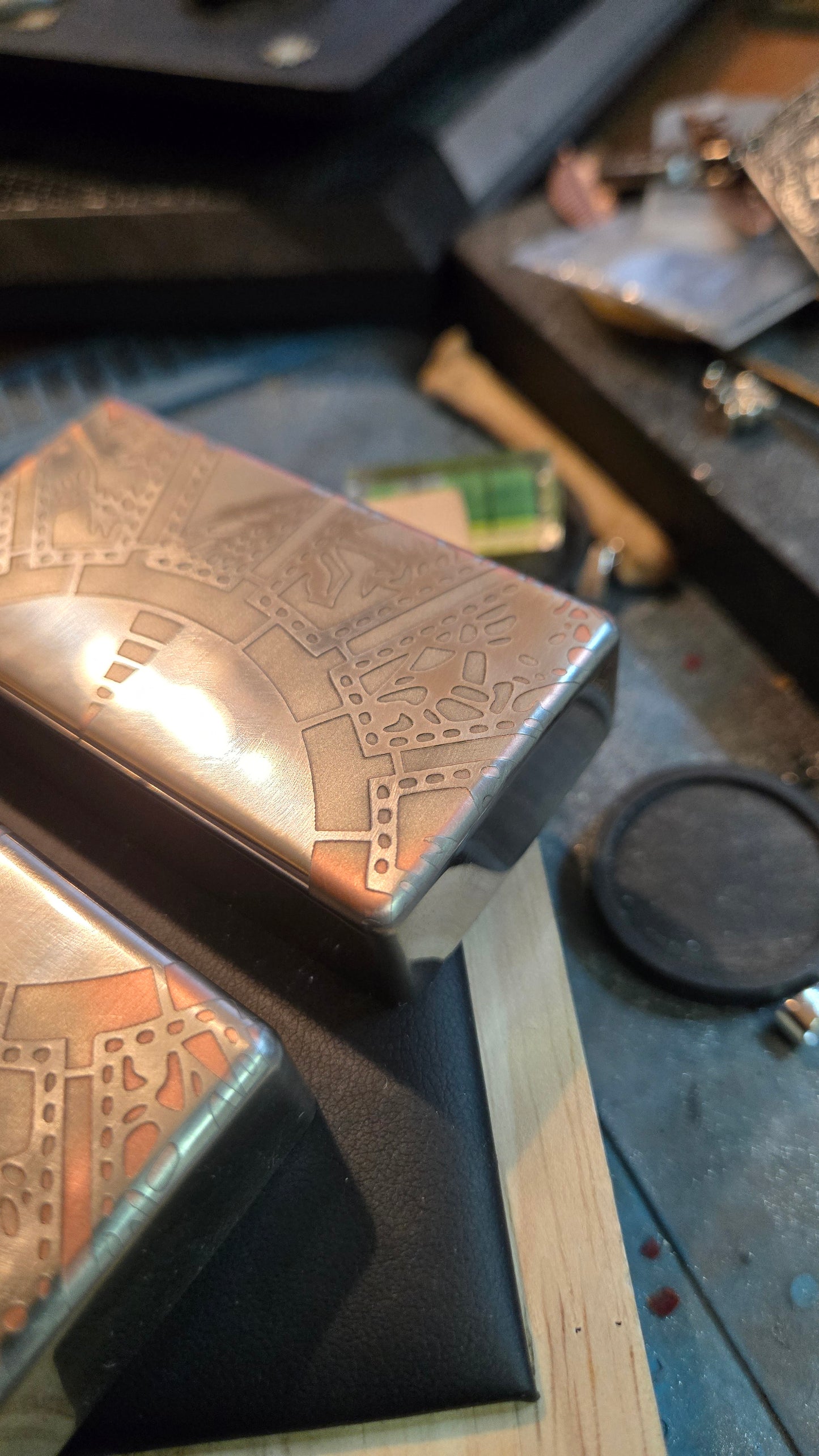 Custom antiqued Hellraiser Themed Guitar Humbucker Covers