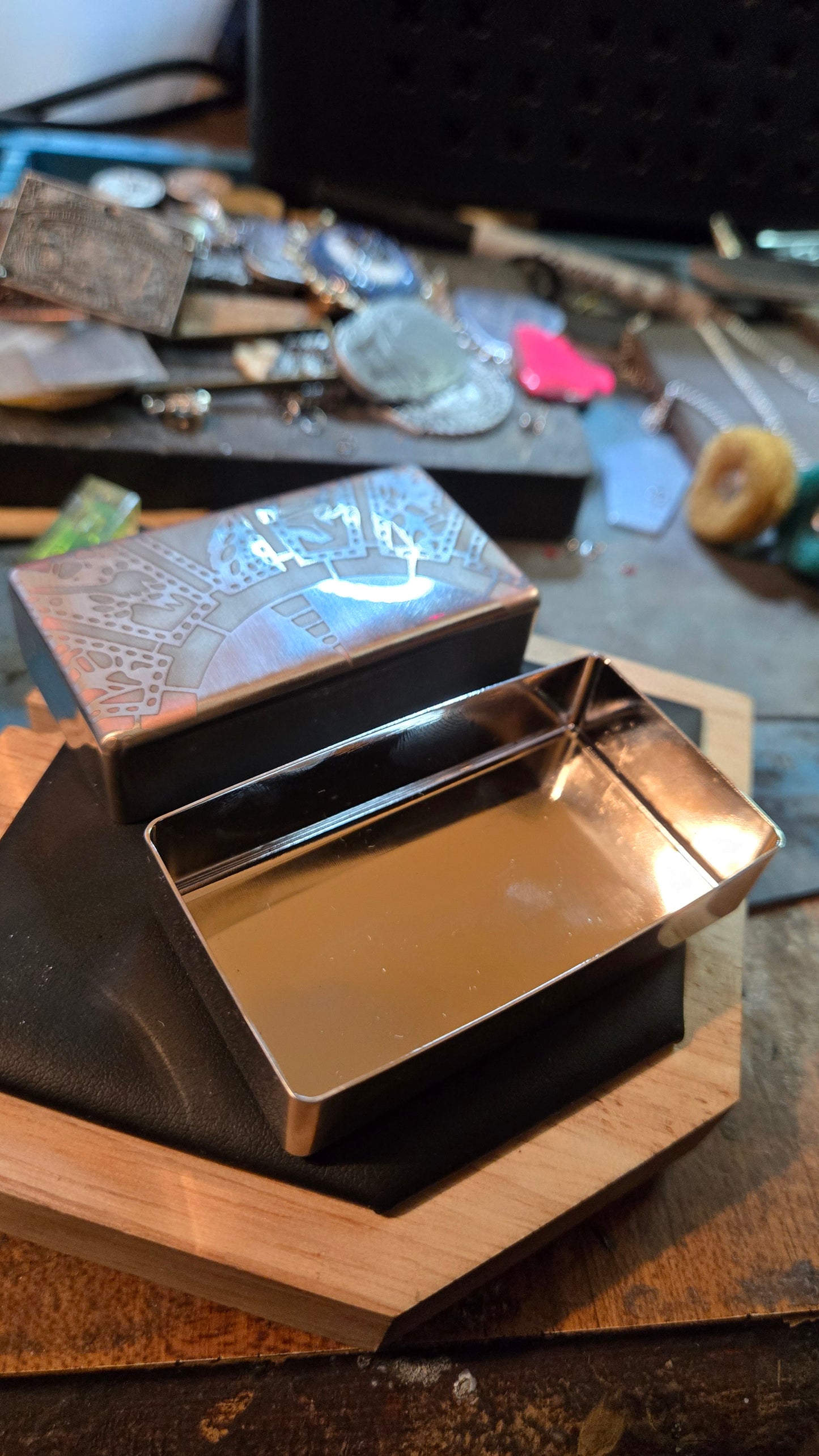 Custom antiqued Hellraiser Themed Guitar Humbucker Covers