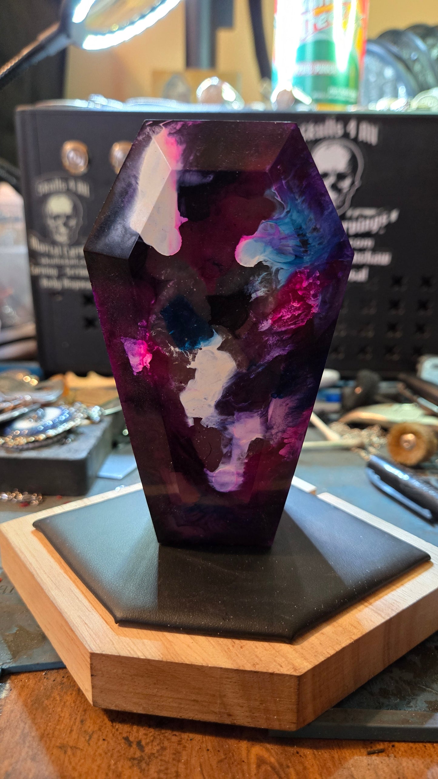Handmade Resin Coffin Shaped Storage Box – Painters Coffin
