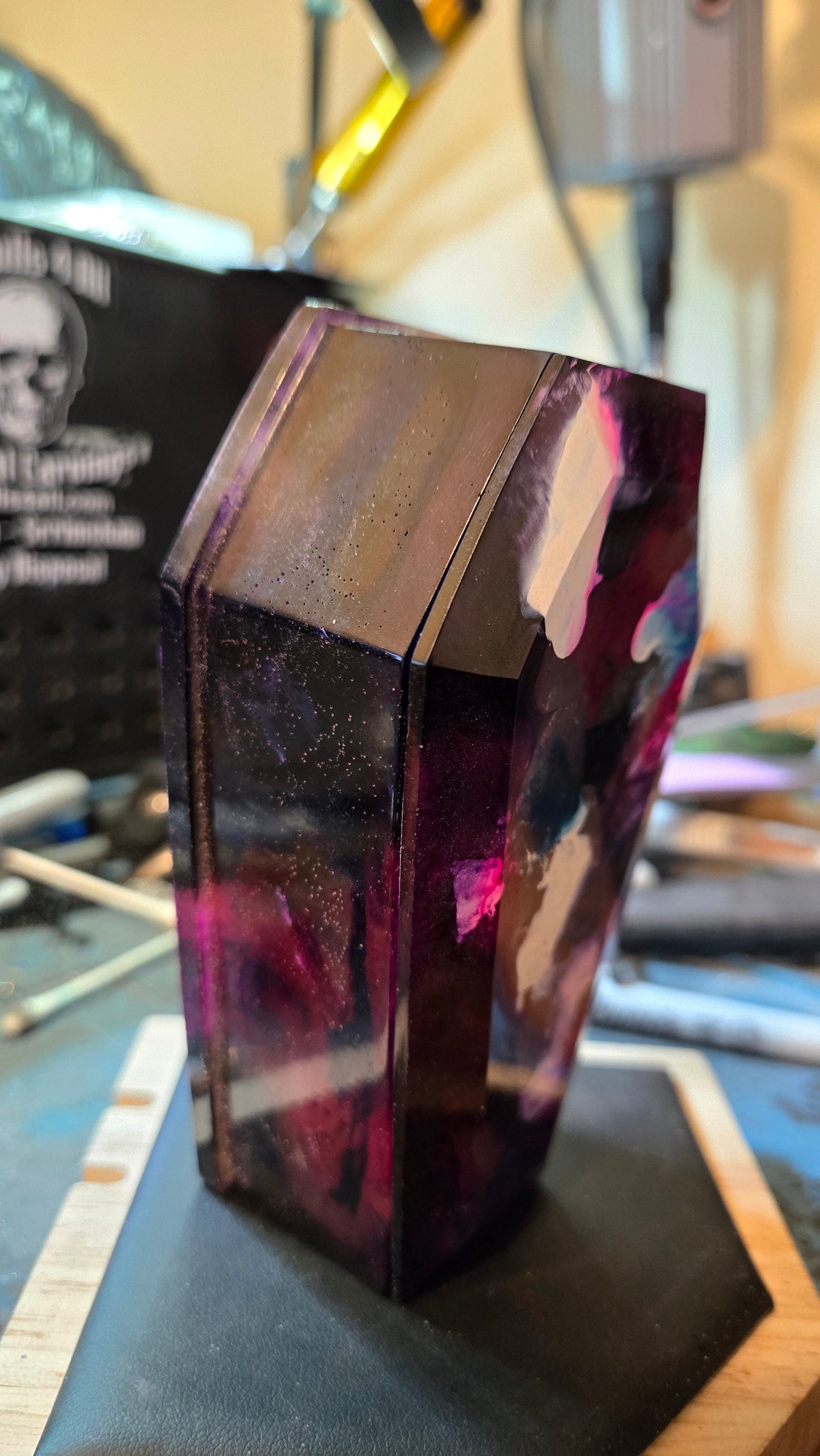 Handmade Resin Coffin Shaped Storage Box – Painters Coffin