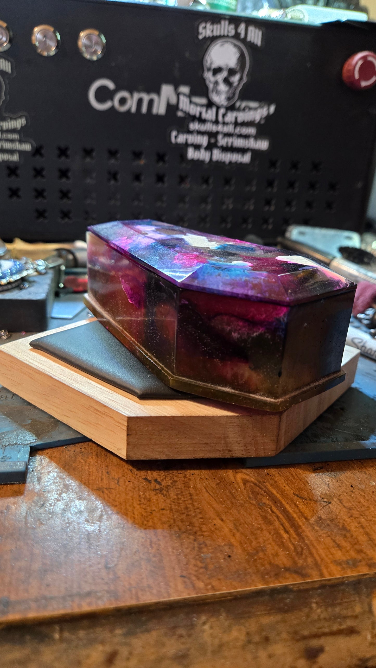 Handmade Resin Coffin Shaped Storage Box – Painters Coffin