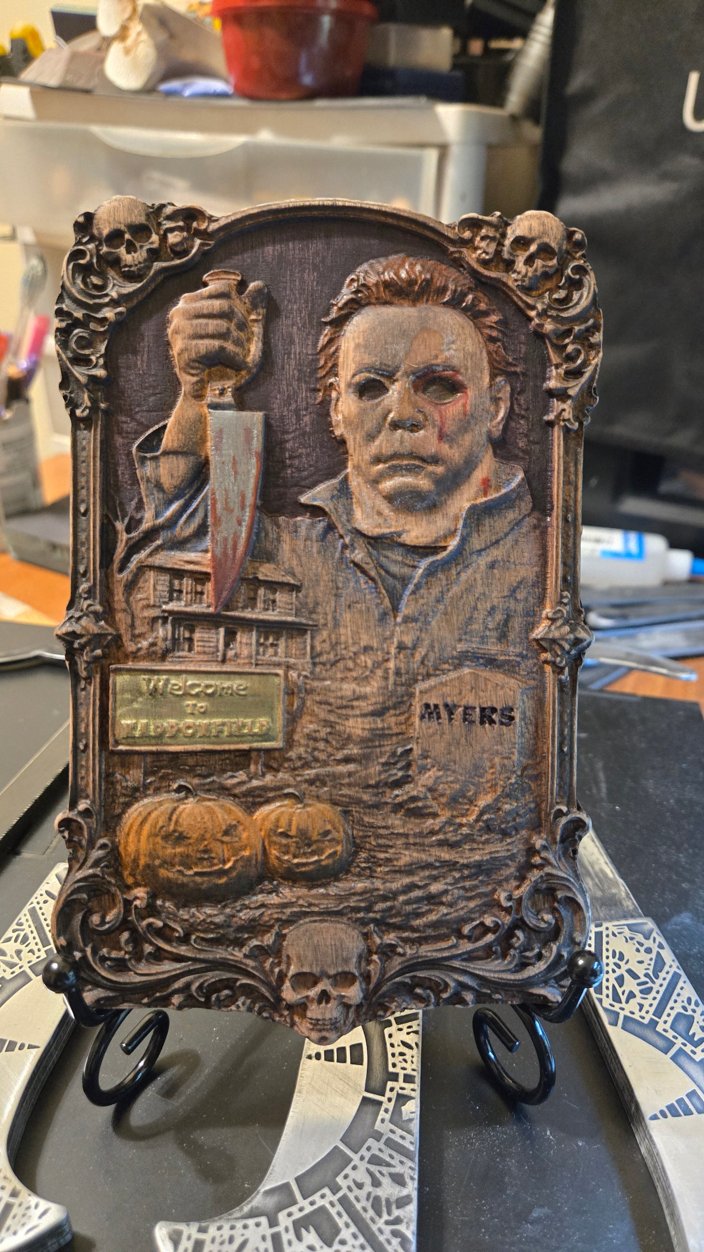 Halloween Michael Myers 2.5D Bas Relief desk-shelf art
